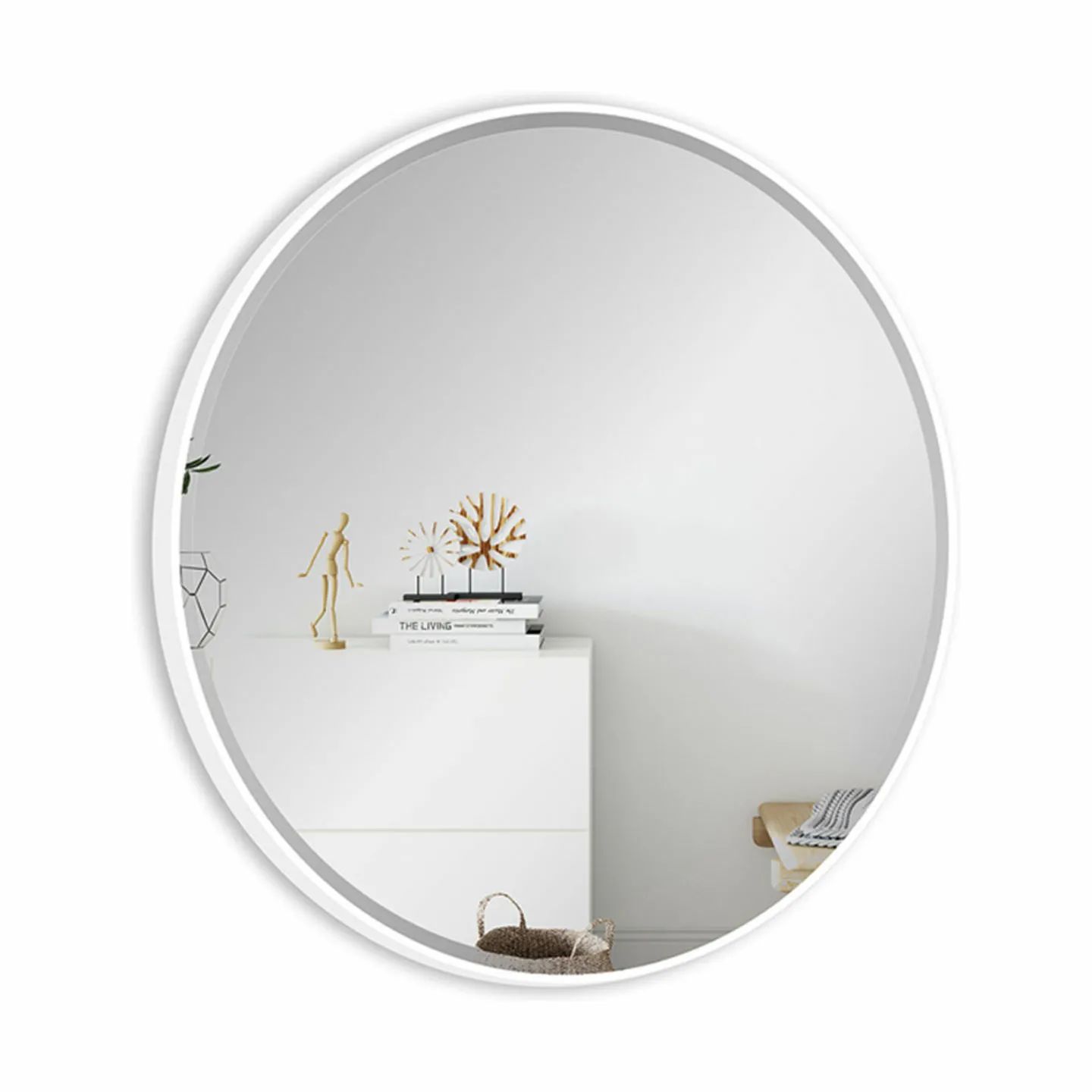 Incado Spejle Circle Spejl i Hvid, 80 cm, 1