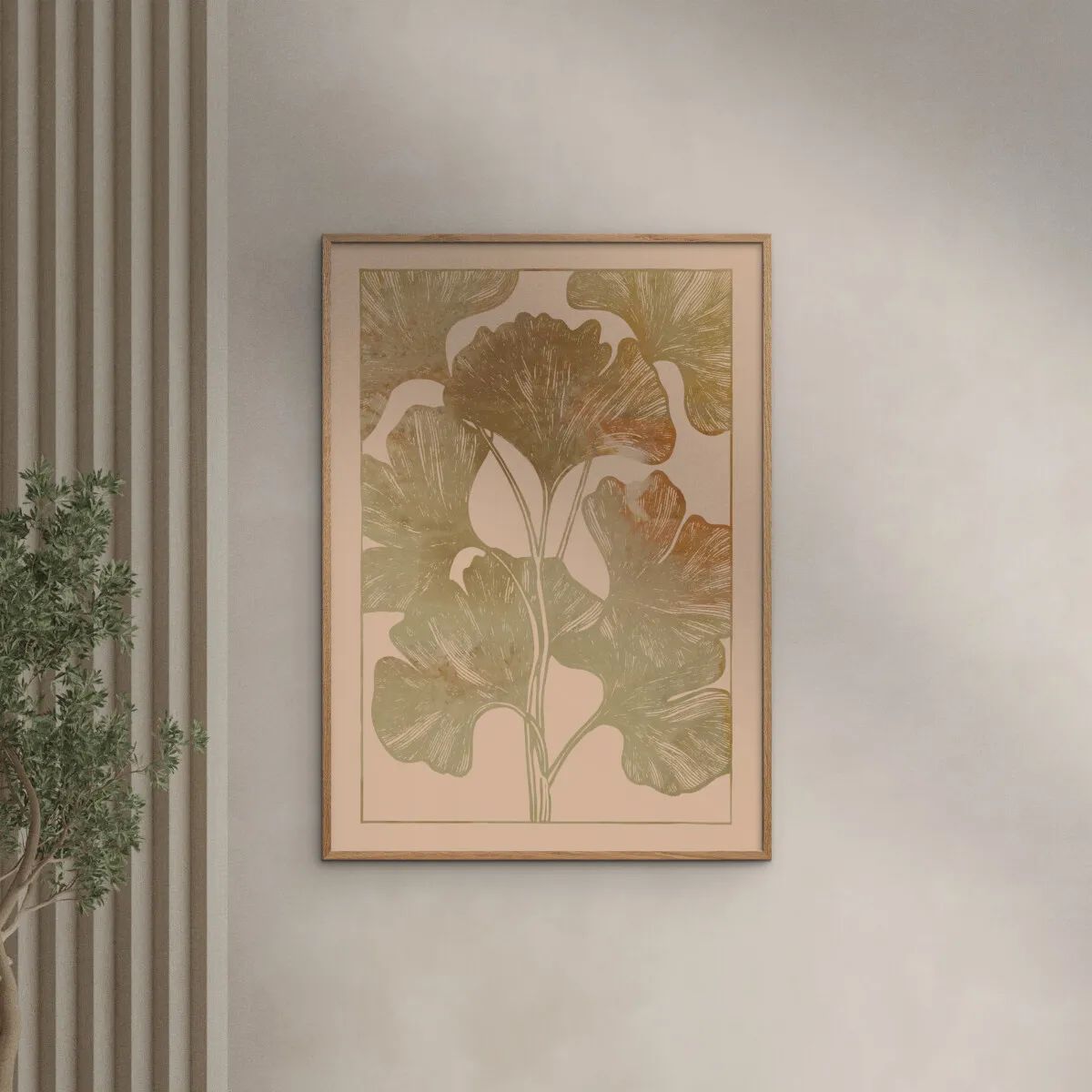 Poster&Frame Plakater Plakat - Golden ginkgo leaves i B50 x L70 cm, 2