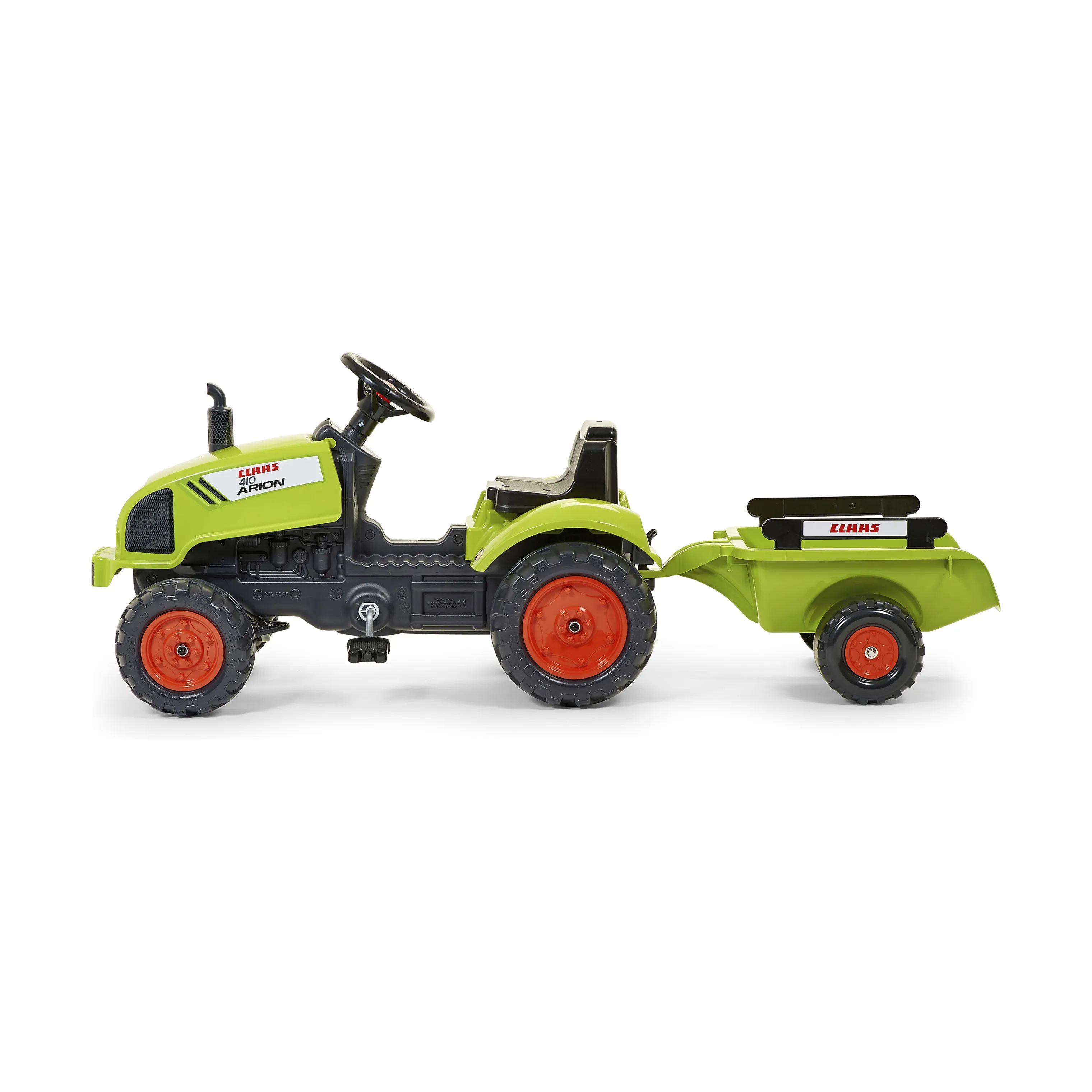 FALK Øvrig udeleg Traktor m. trailer i sort, hvid og rød, 5