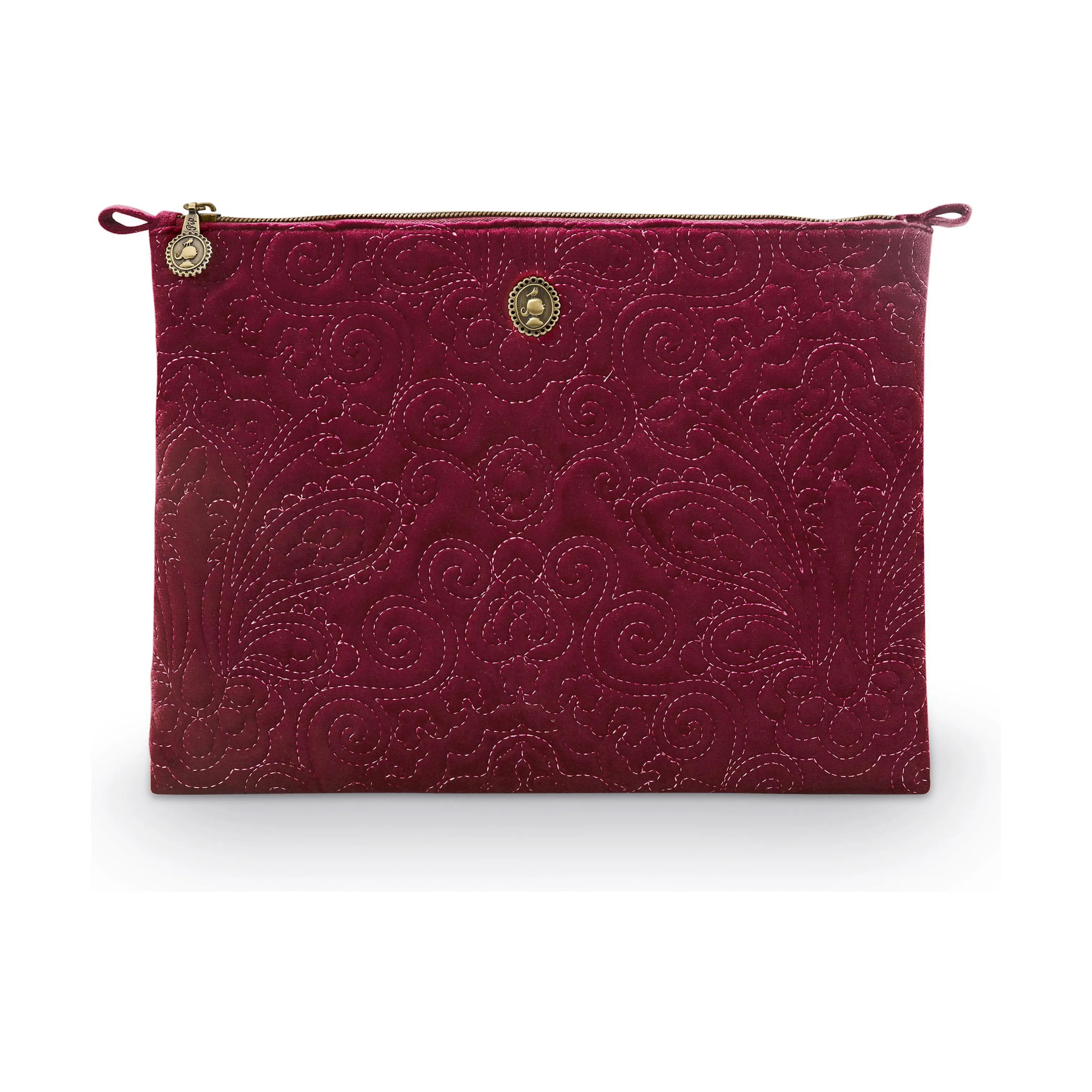 PIP Studio Toilettasker Quilt Flad Kosmetiktaske - Large i Dark Red, 1