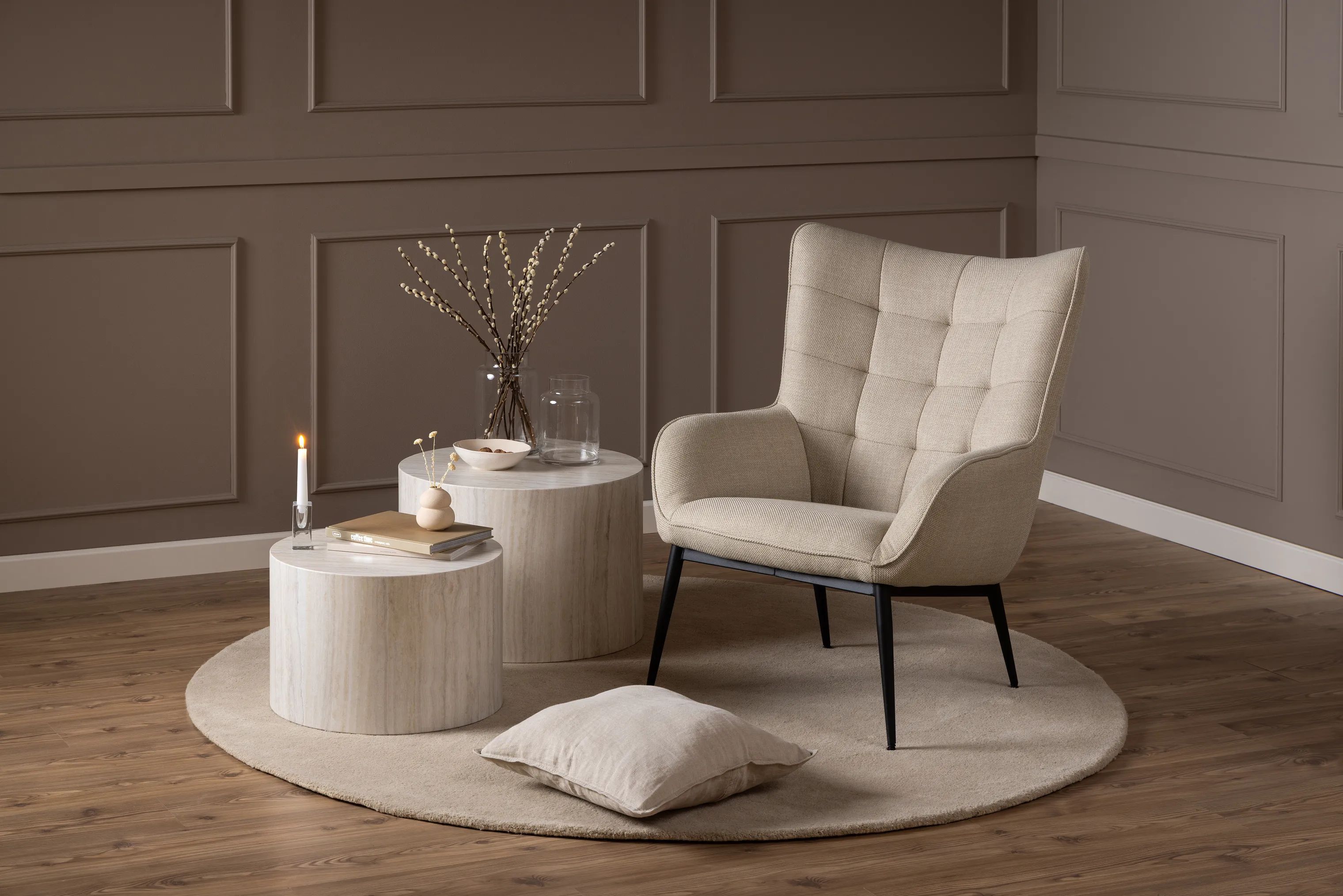 CASA Living Sofaborde Dice Sofabordssæt - 2 stk i Beige, 2
