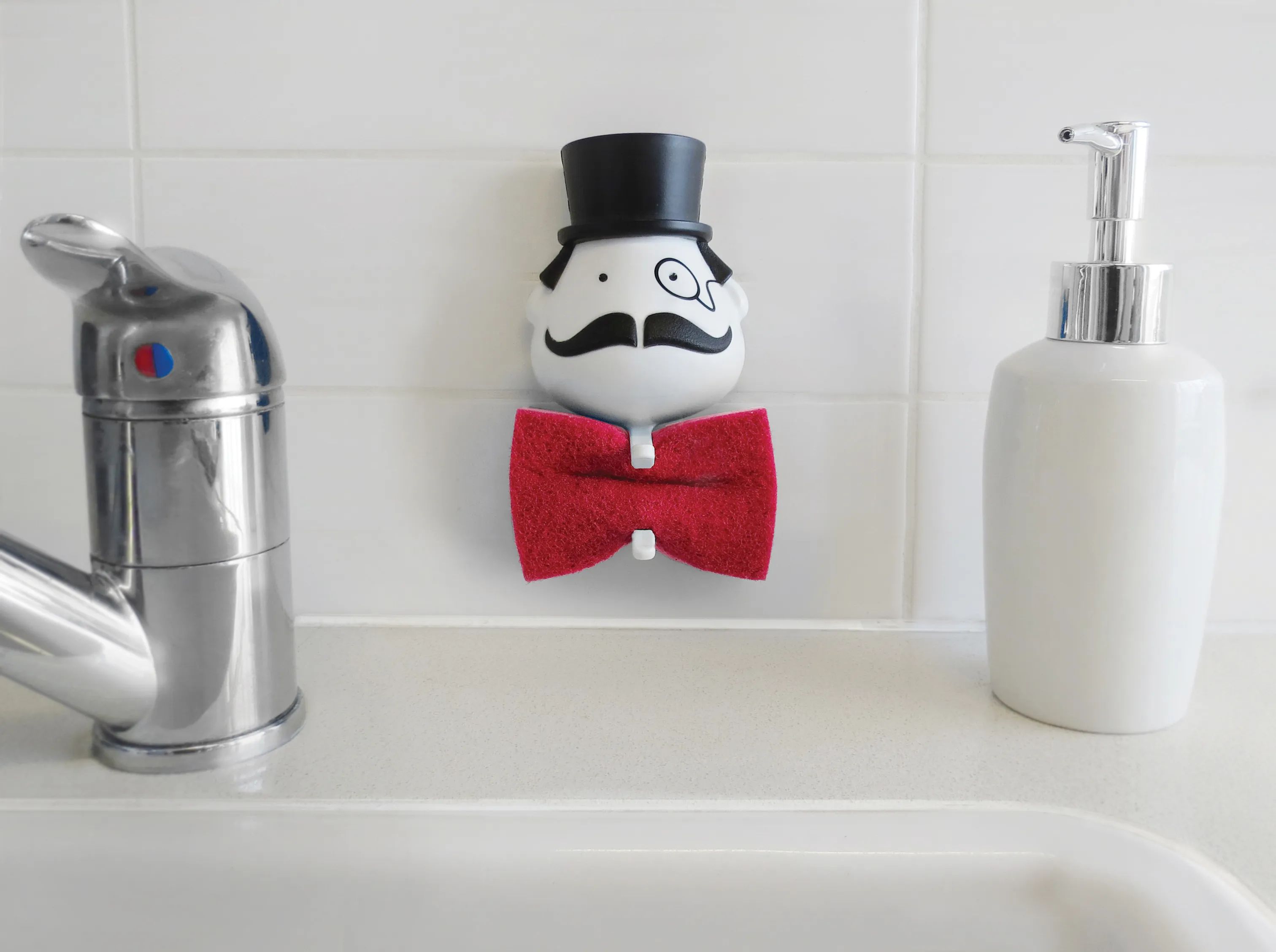 Peleg Design Øvrigt tilbehør til opvask Holder til Skuresvamp - Mr Sponge i Hvid, Sort, 2