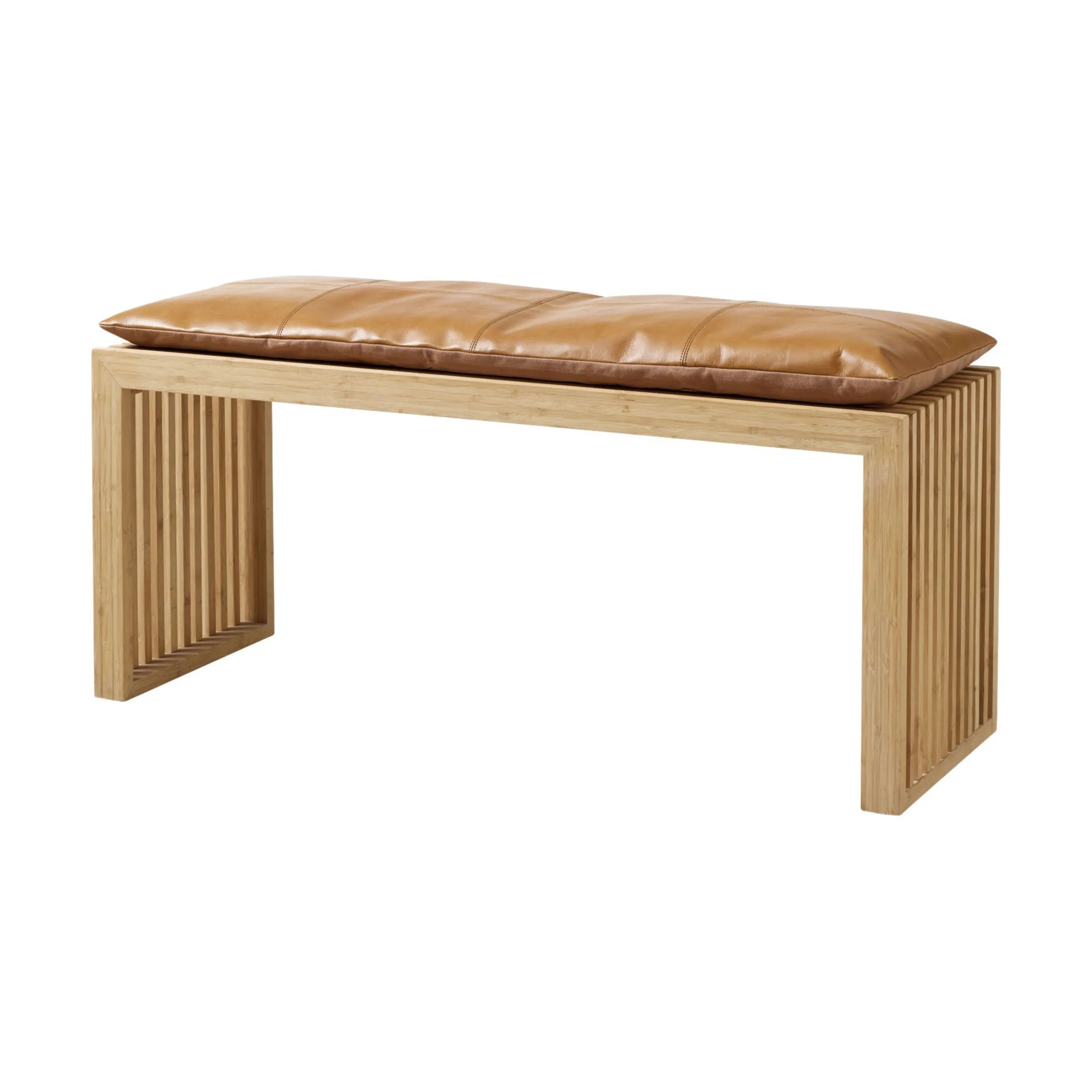 cinas Skamler Rib Bænk inkl. brun hynde i Bambus/brun, 104 cm, 1