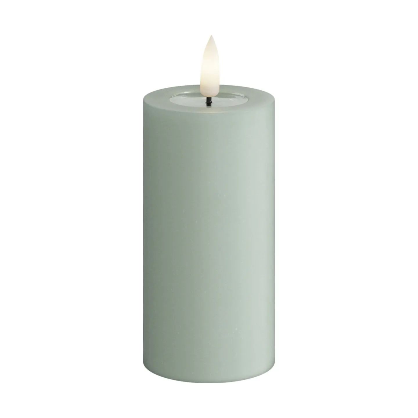 Deluxe Homeart LED-lys Real Flame LED Bloklys i Salvie grøn, 10 cm, 1