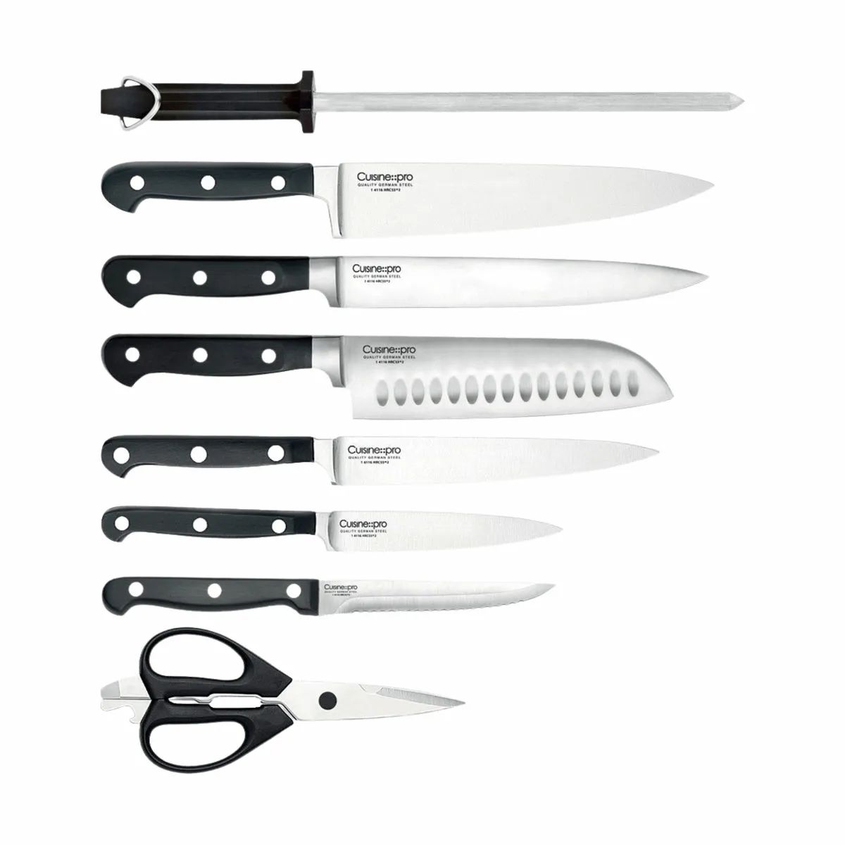 THE CUSTOM CHEF™ Knivblokke med knive Cuisine::pro®
Sabre™ Cuisine::pro Sabre™ Knivblok - 14 dele i 14 stk., 4