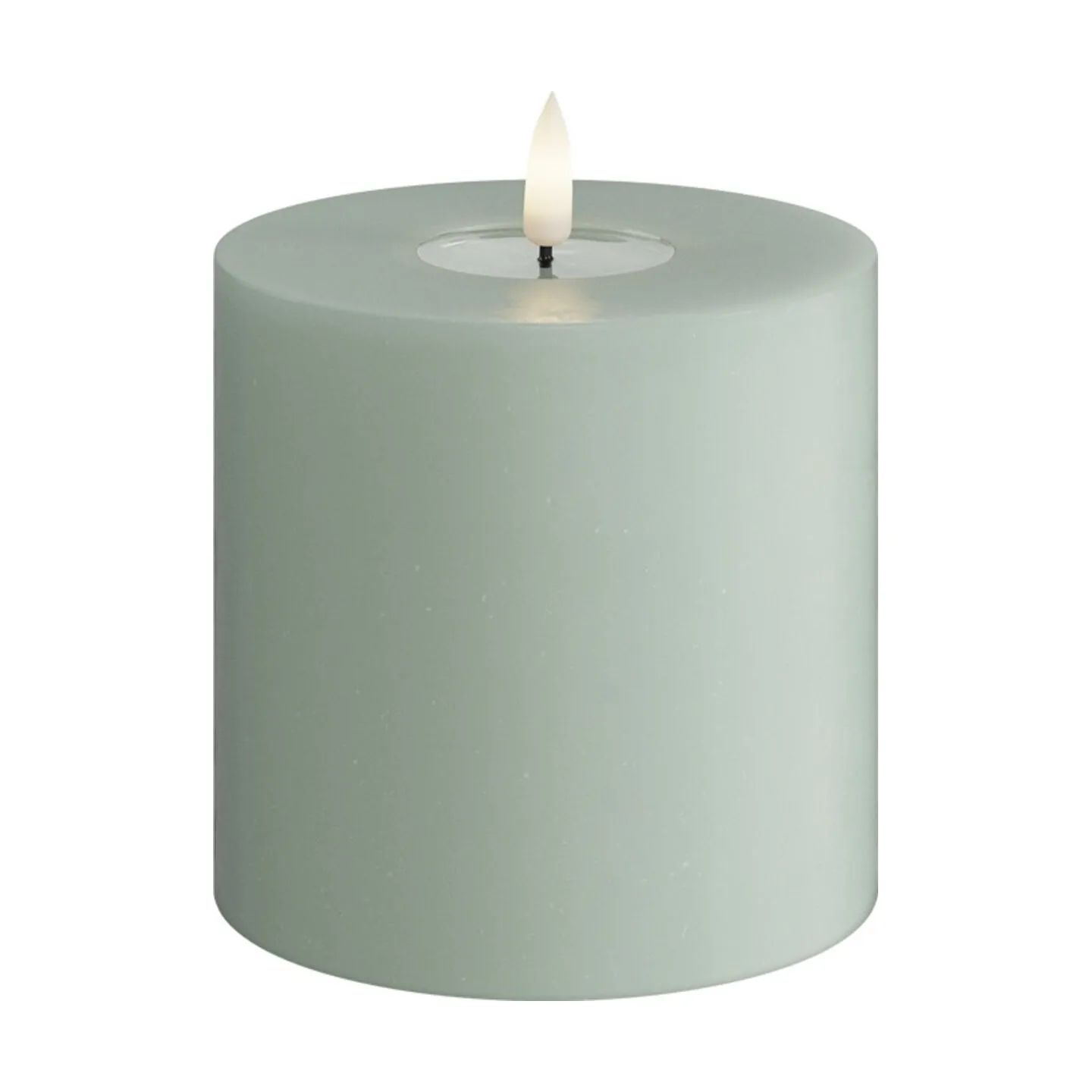 Deluxe Homeart LED-lys Real Flame LED Bloklys i Salvie grøn, 10 cm, 1