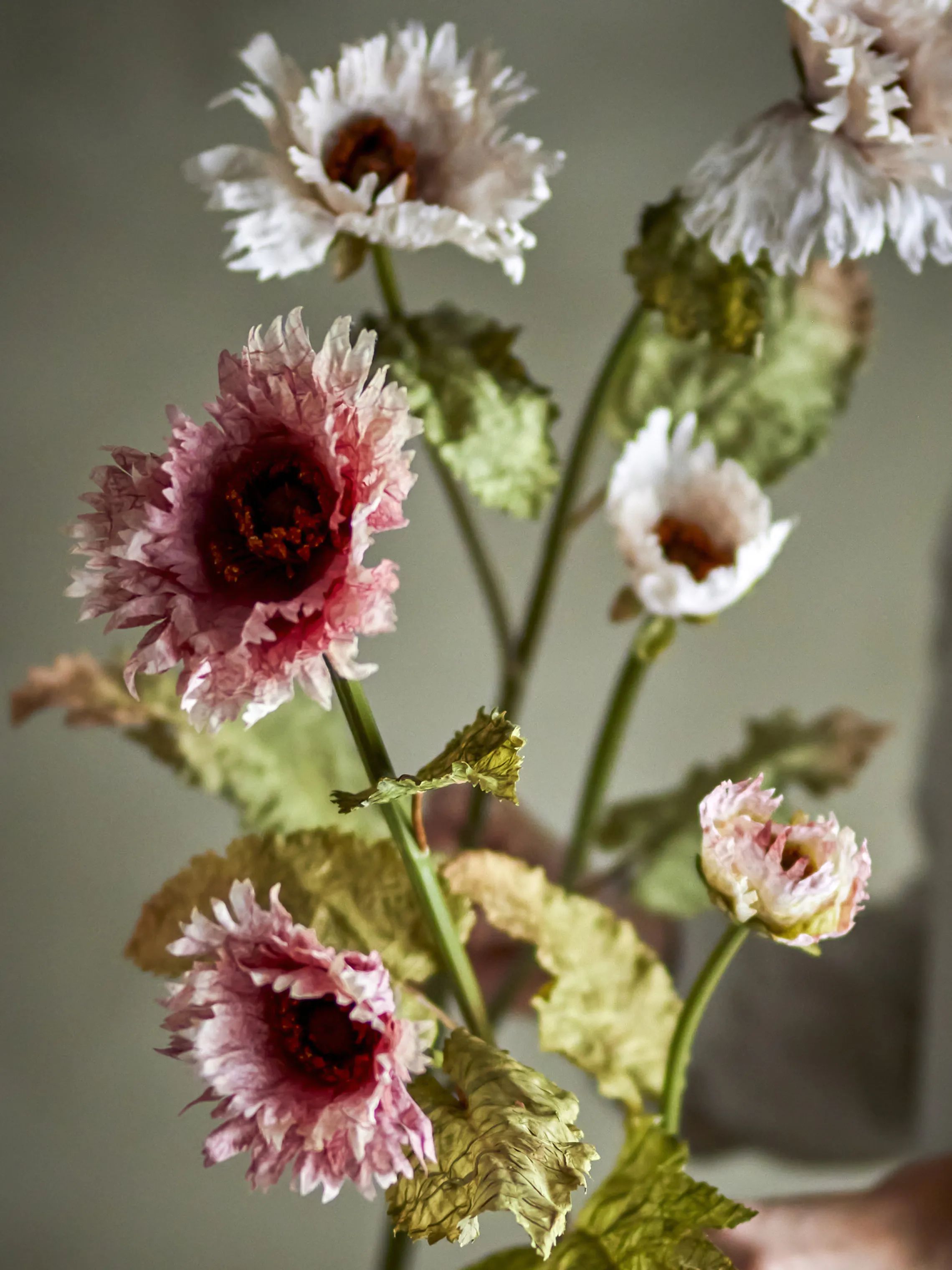 Bloomingville Kunstige blomster Kunstig blomst - Chrysantemum stilk i Lyserød/rød, 2