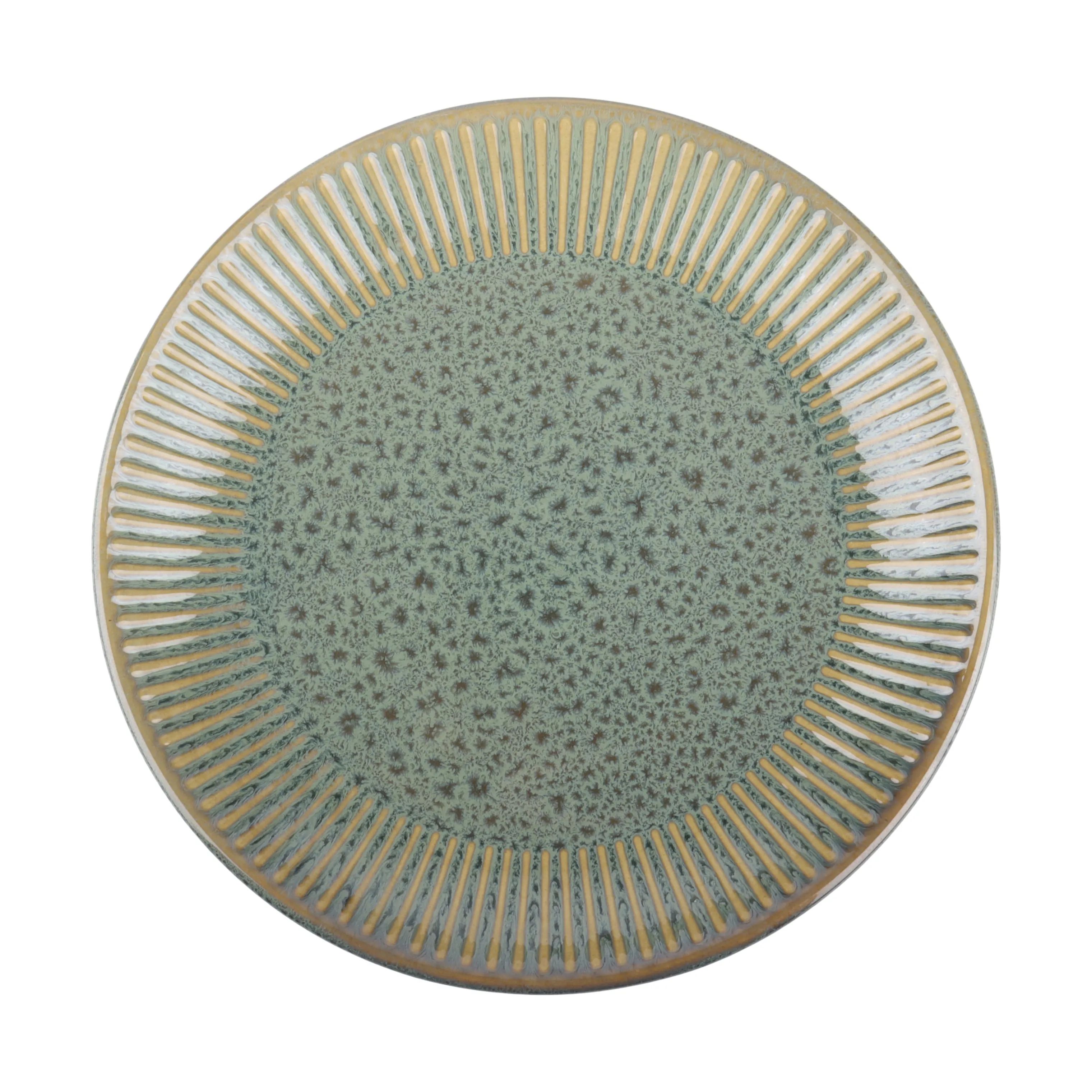 CASA Living Frokosttallerkener Sofia Riflet Tallerken i Grøn, 19 cm, 1