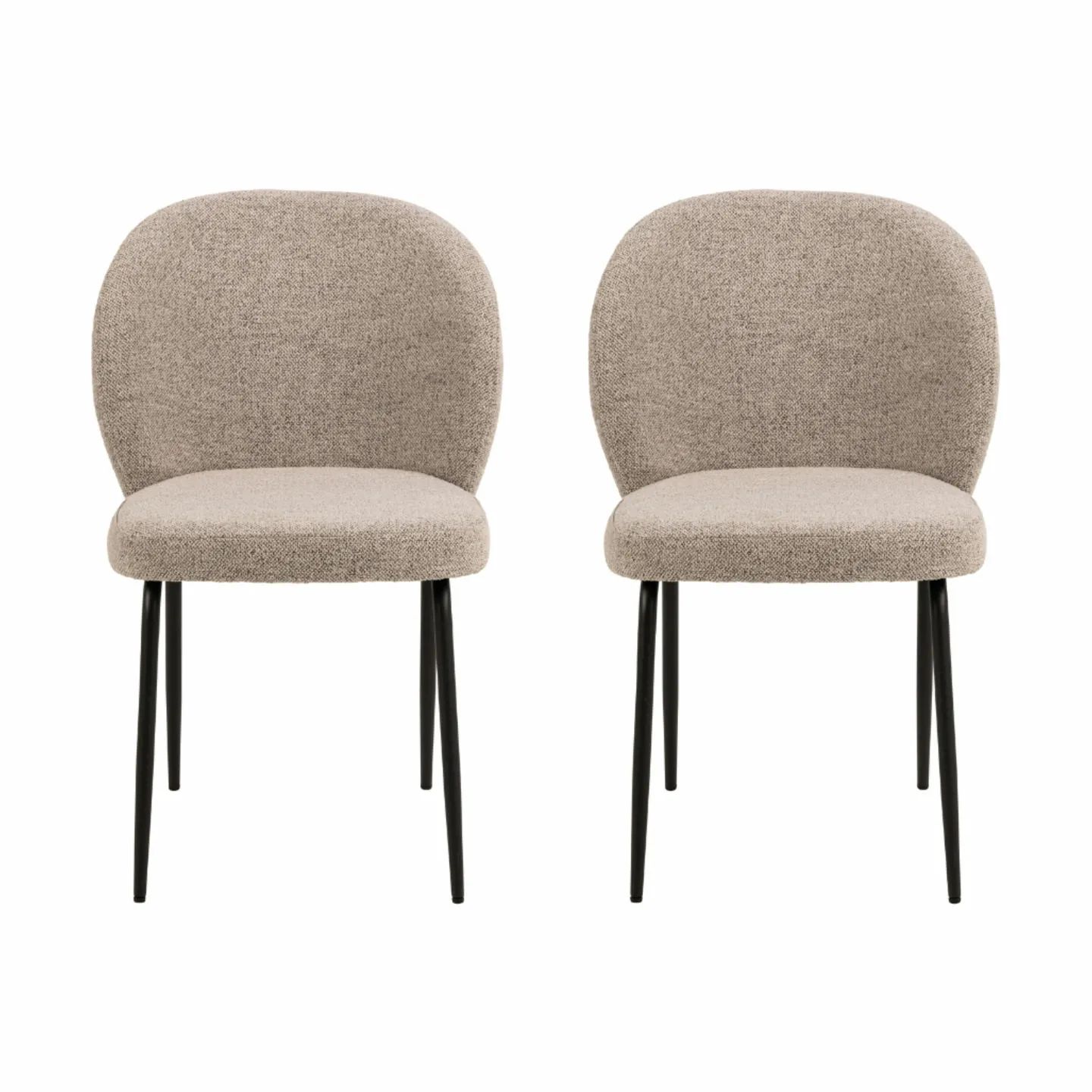 CASA Living Spisebordsstole Patricia Spisebordsstol - 2 stk. i beige/sort, 1