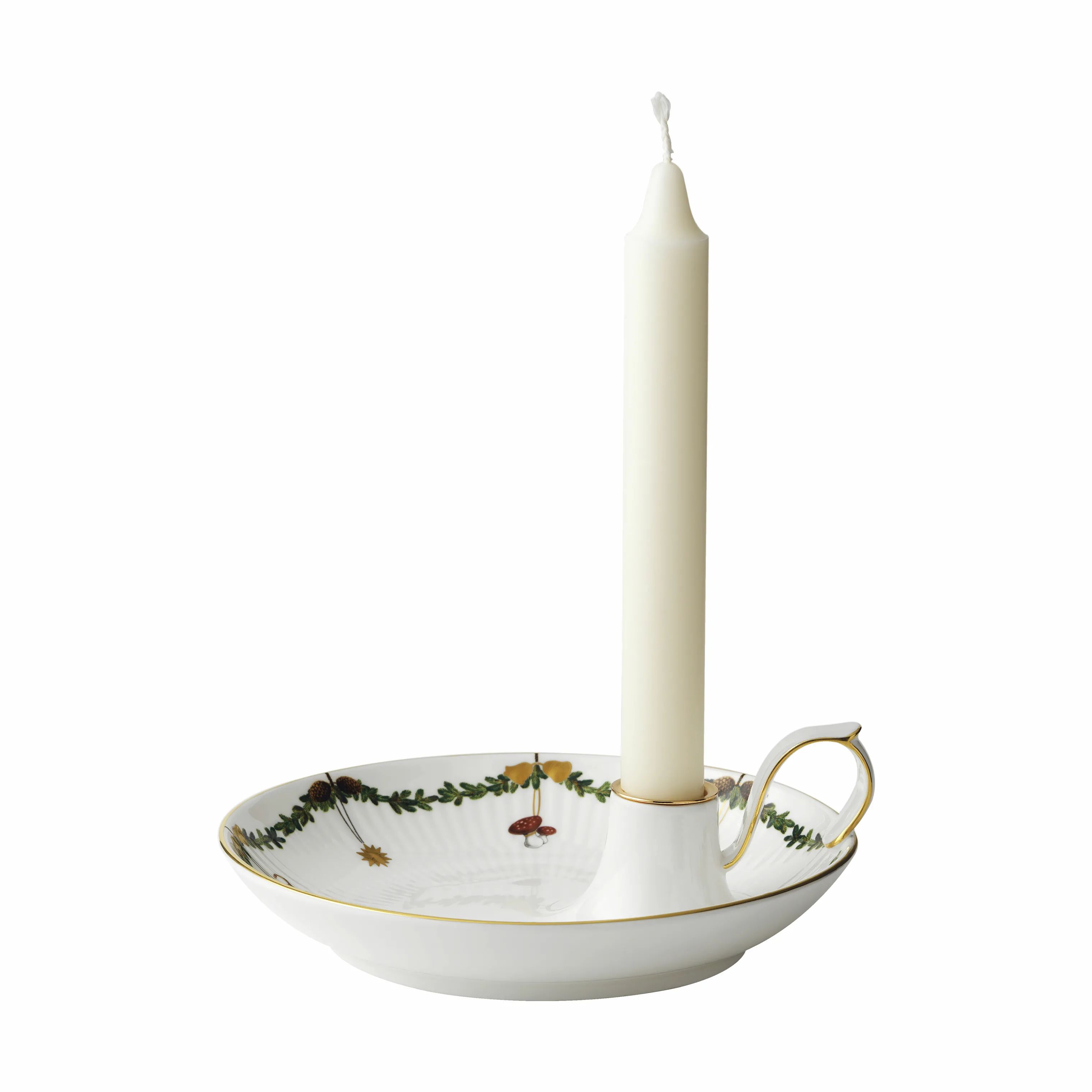 Royal Copenhagen Kronelysestage Stjerne Riflet Jul Lysestage i Grøn/hvid/rød, 5 cm, 1