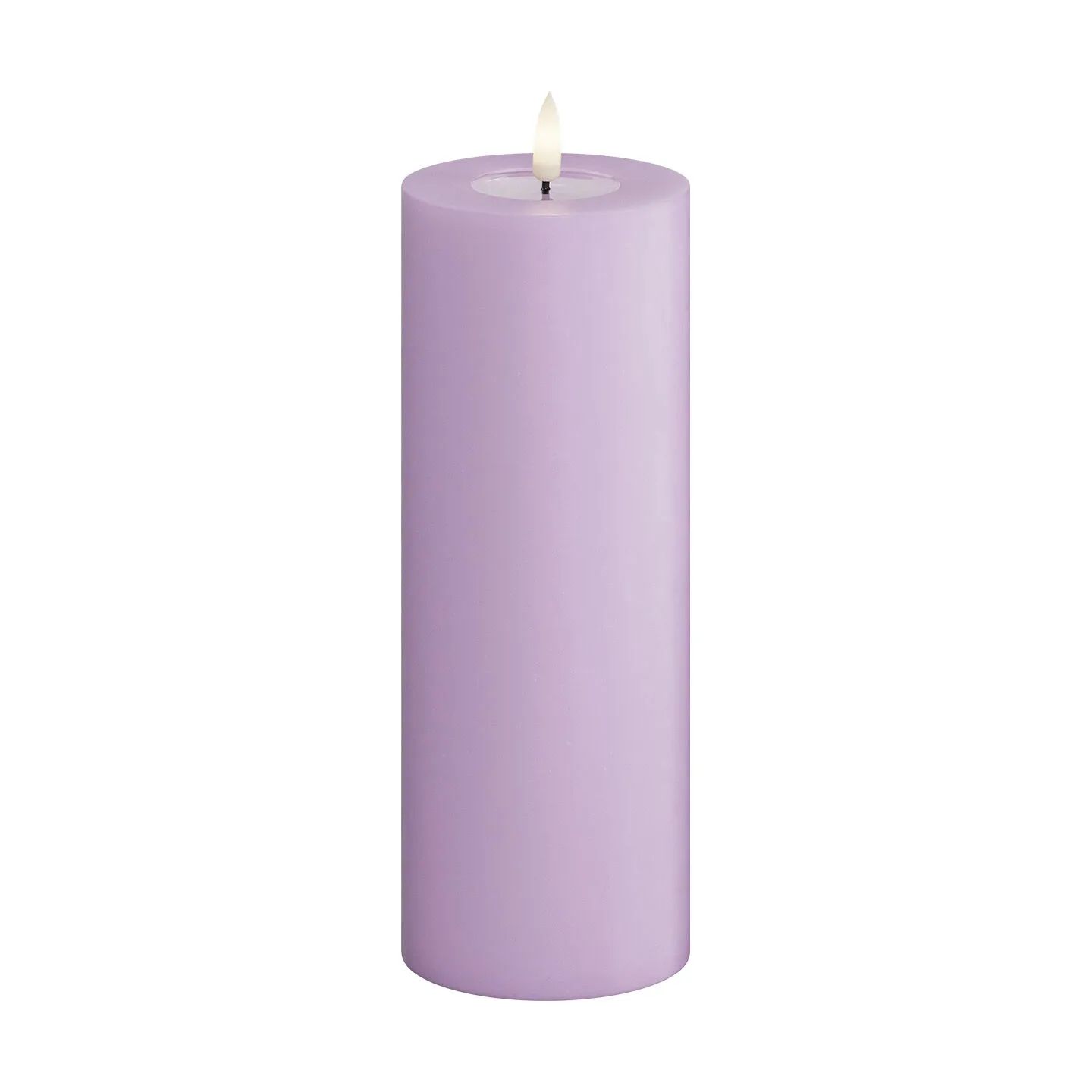 Deluxe Homeart LED-lys Real Flame LED Bloklys i Lavendel, 20 cm, 1