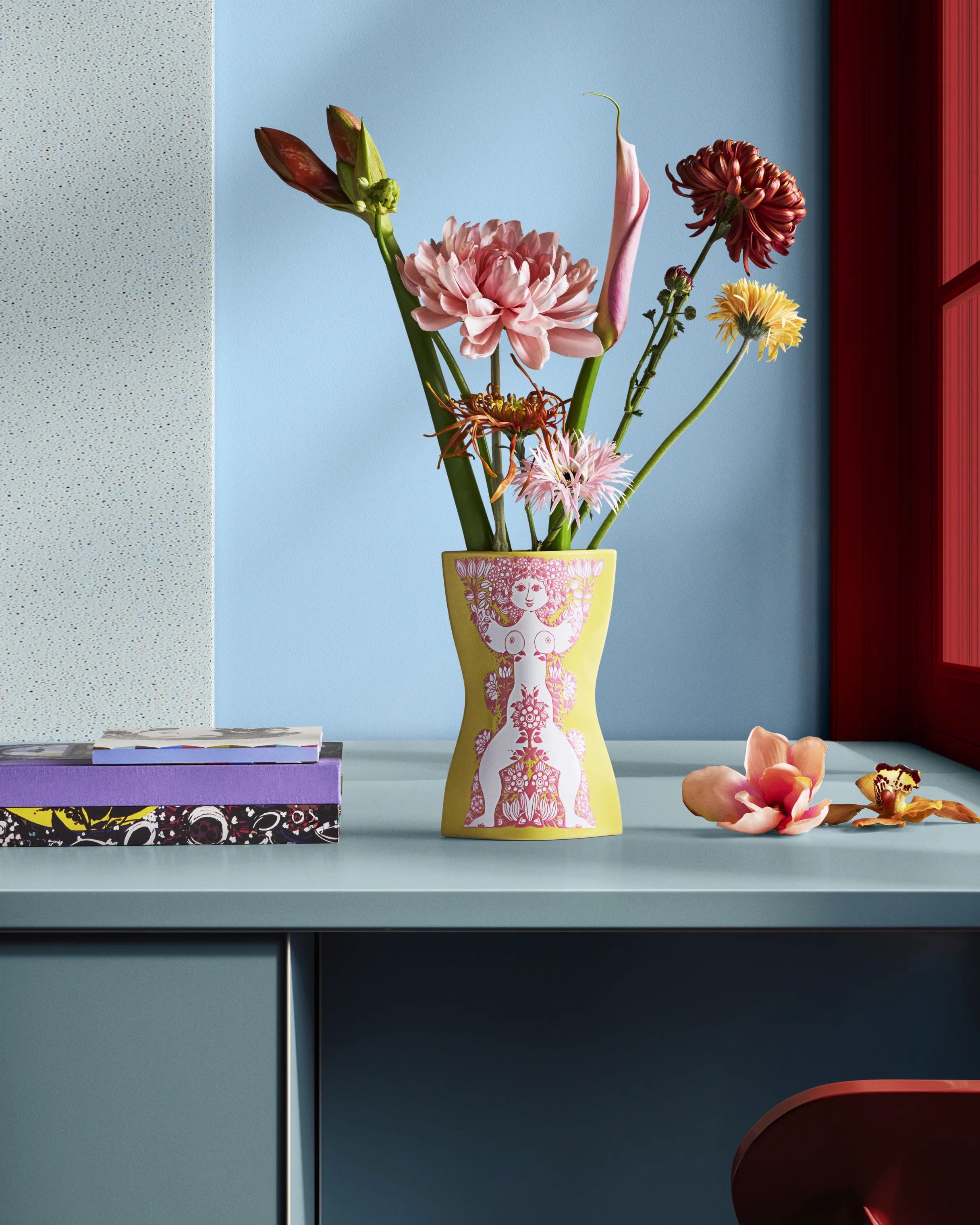 Bjørn Wiinblad Vaser Nina Vase i Gul/Pink, 2