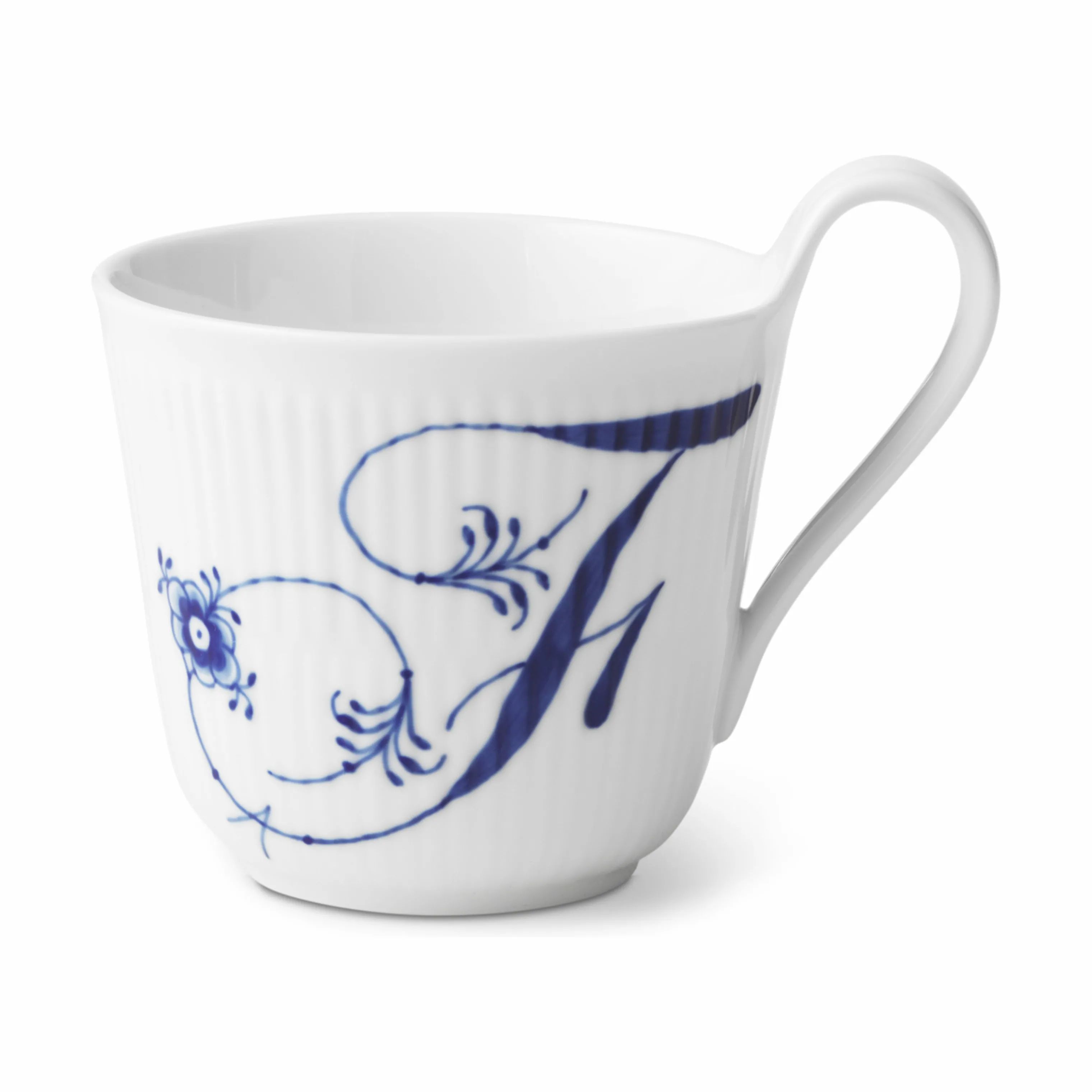 Royal Copenhagen Krus og kopper med hank Alfabet Kollektion Højhankskop - F i F krus, 1