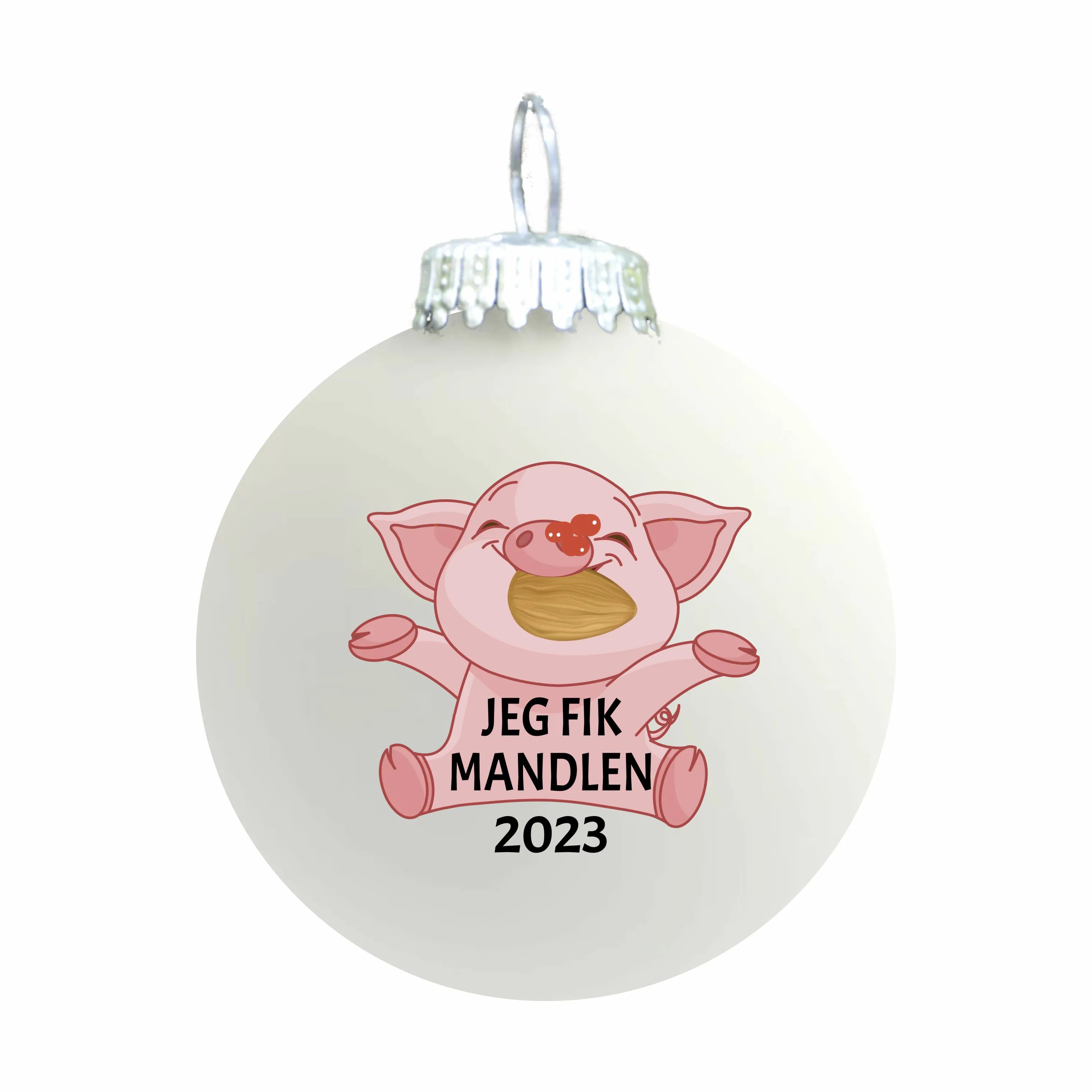Rolsted Copenhagen Julekugler Julekugle - Jeg Fik Mandlen 2023 i Hvid, Jeg Fik Mandlen 2023, 1