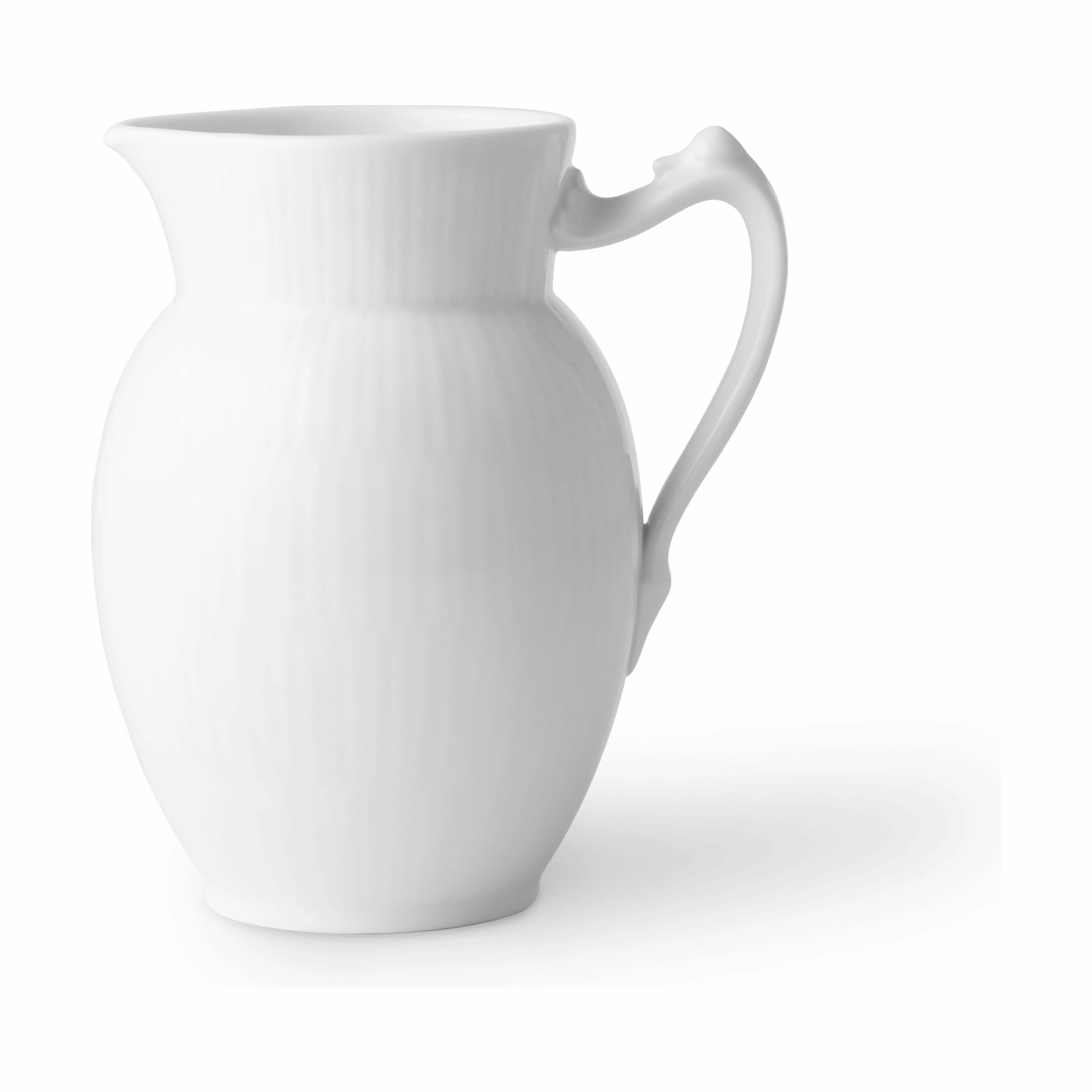 Royal Copenhagen Serveringskander Hvid Riflet Kande i Hvid, 38 cl, 1