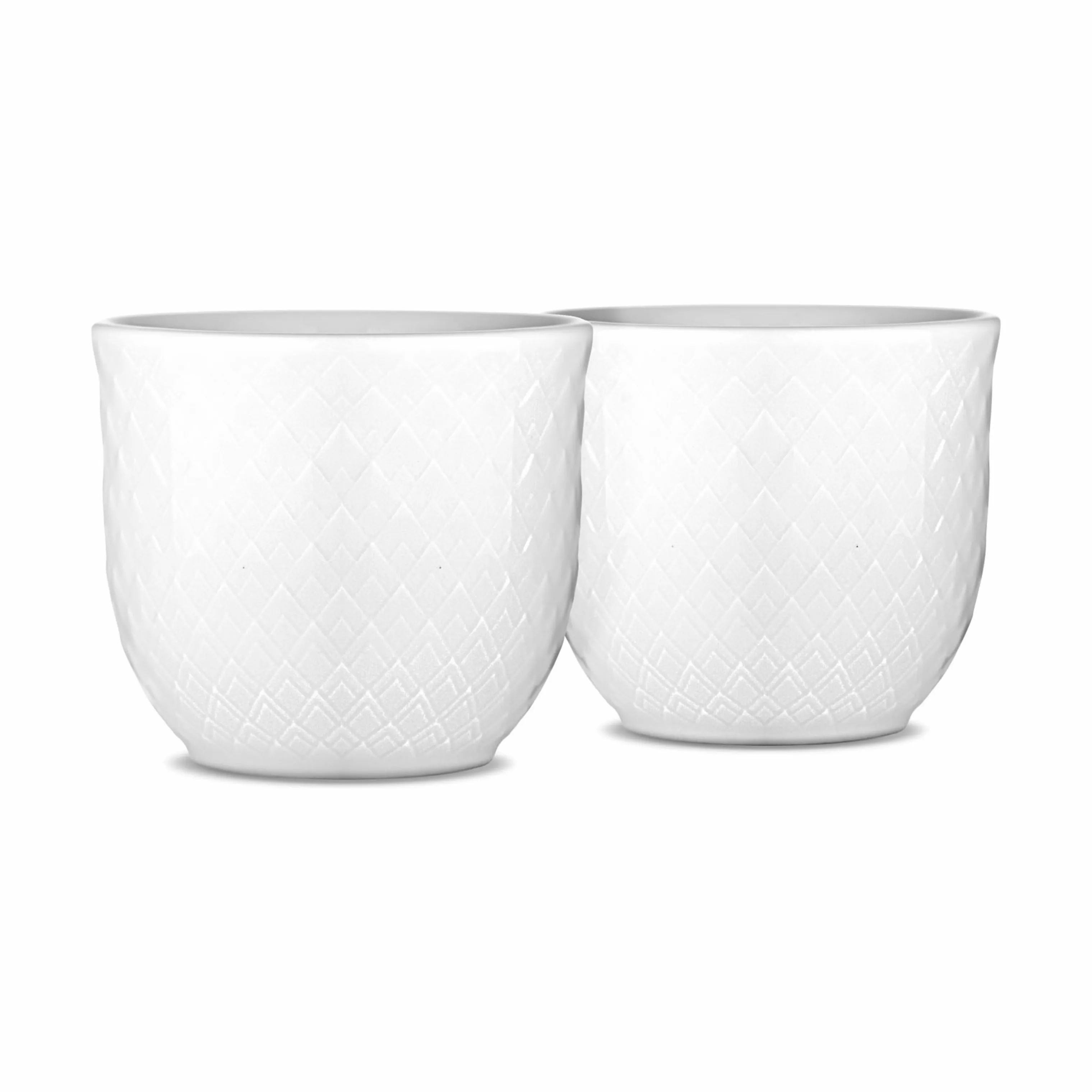 Lyngby Porcelæn Æggebægere Rhombe Æggebæger - 2 stk. i Hvid, 1