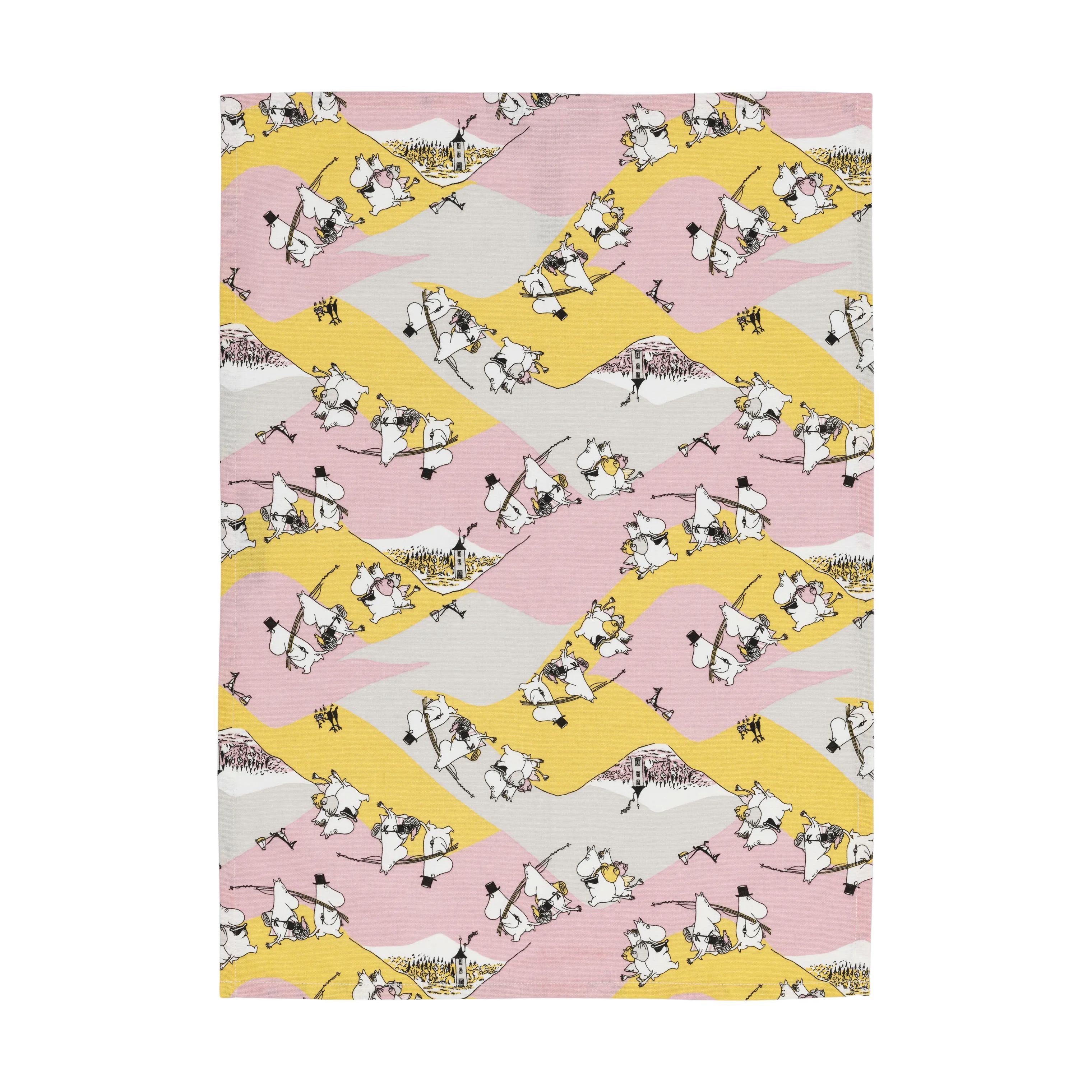 Moomin Arabia Viskestykker Arabia Køkken Viskestykke - Familietid i Pink/gul, 1