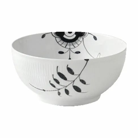 Royal Copenhagen Serveringsskåle Sort Mega Riflet Skål i Sort/hvid, 24 cm, 1