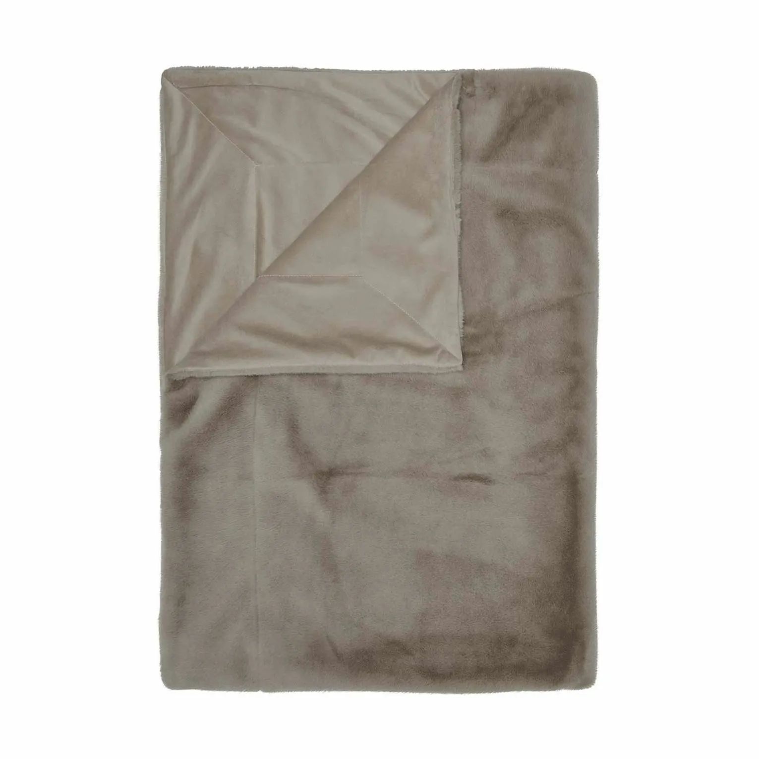 Essenza Plaider Furry Plaid i Taupe, B150 x L200 cm, 1