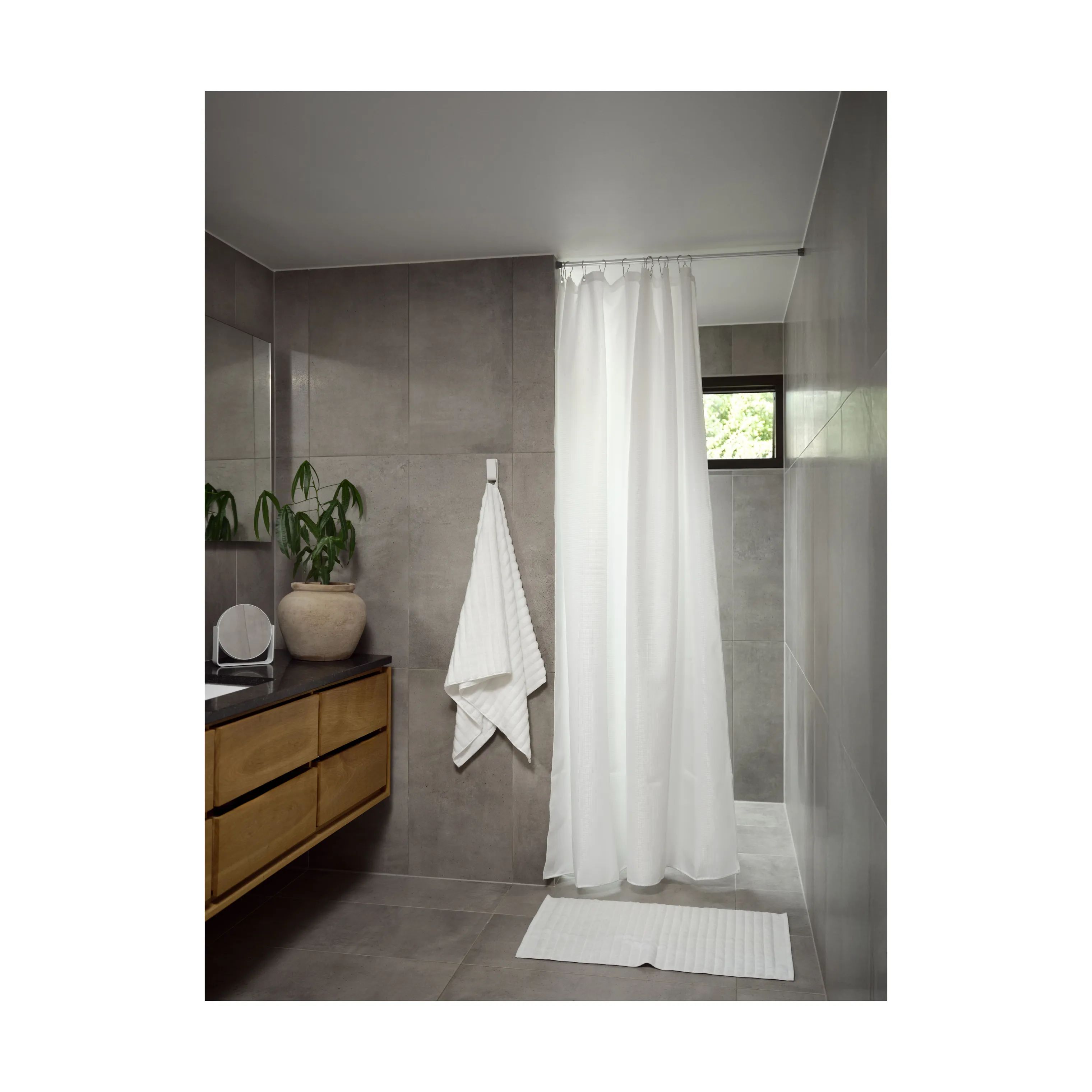 Zone Badeforhæng Lux Badeforhæng i Hvid, 220 cm, 2
