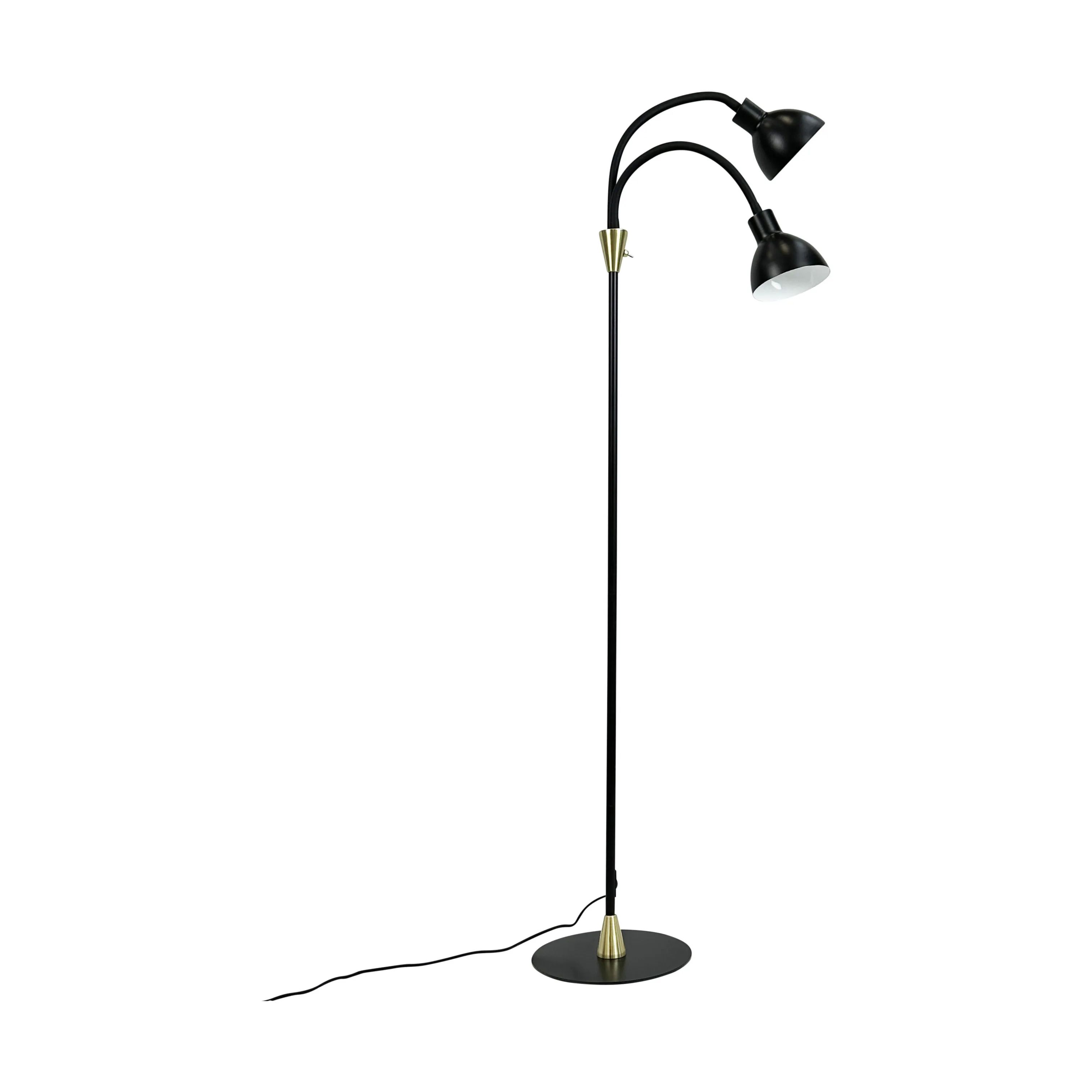 Dyberg Larsen Gulvlamper Lilje Gulvlampe i Sort/Messing, 1