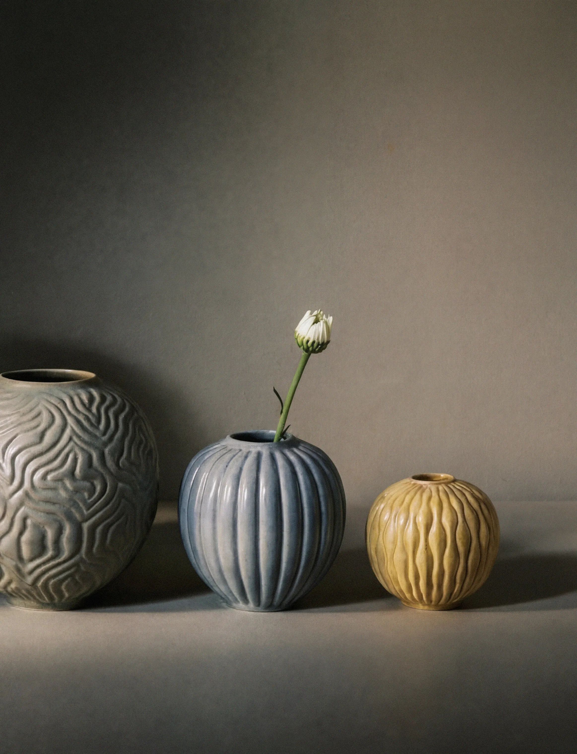Knabstrup Keramik Vaser Solum Vase i ochre, 3