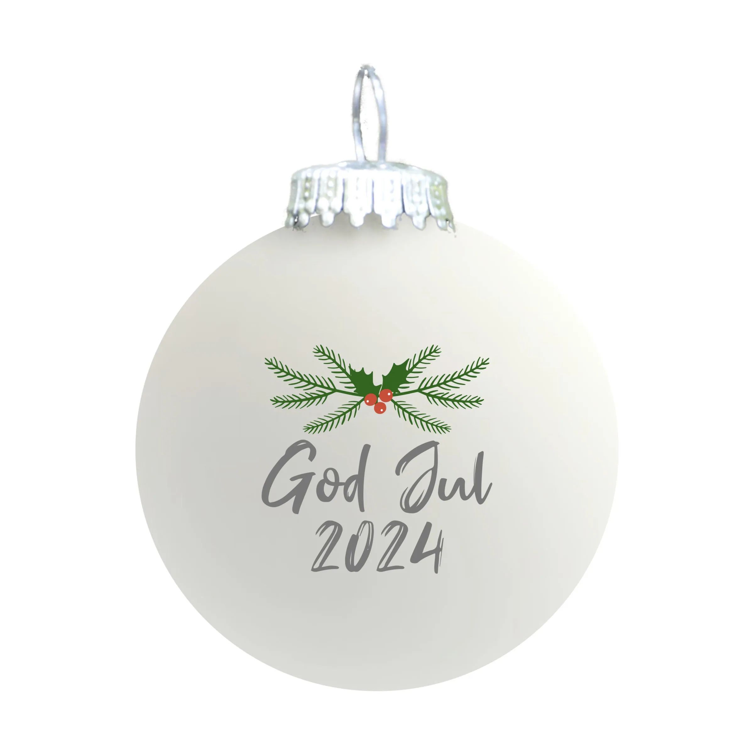 Rolsted Copenhagen Julekugler Julekugle - God Jul 2024 i Hvid mat, God Jul 2024, 1