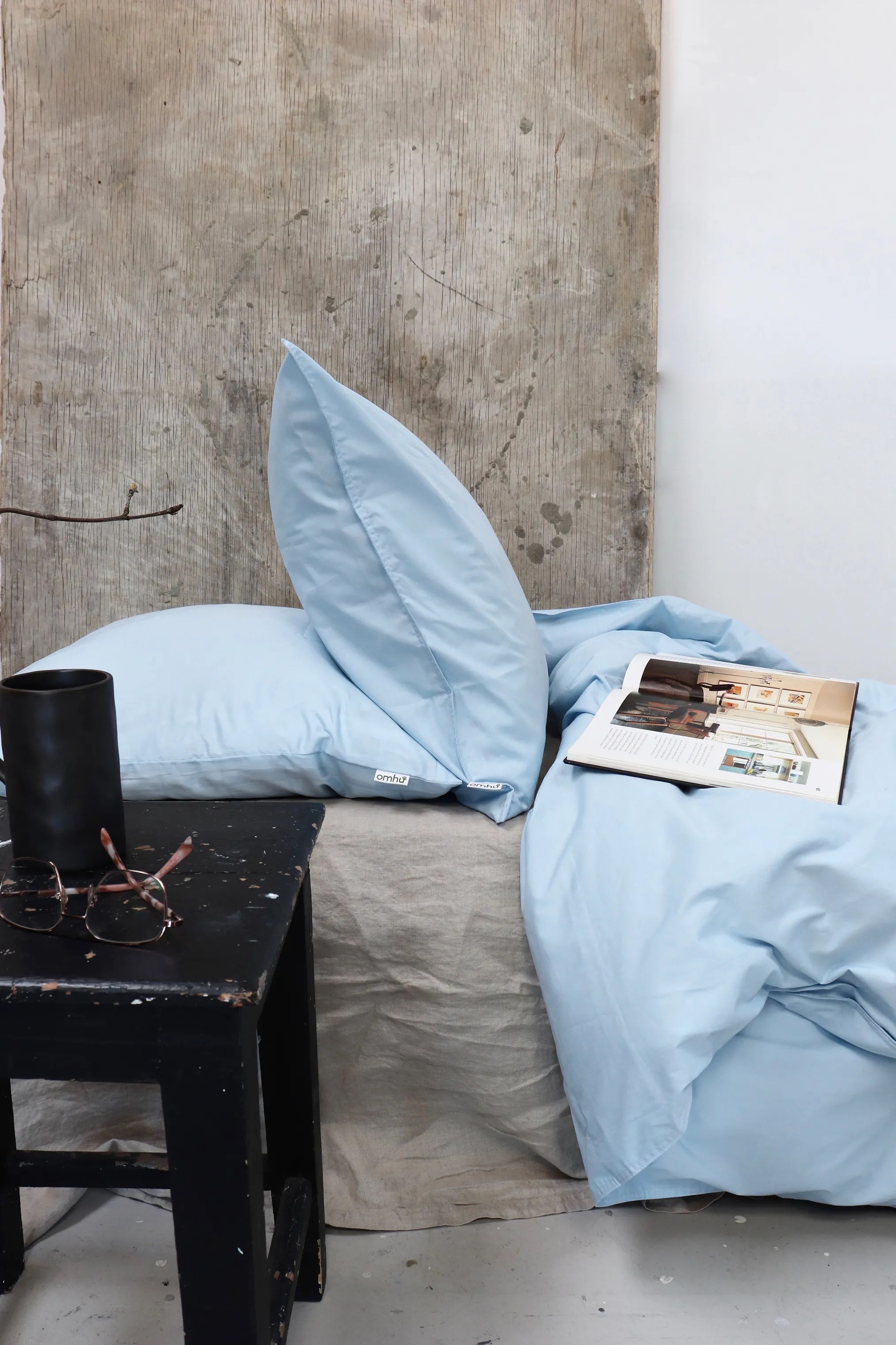 omhu Sengetøj Percale OMHU Percale Sengetøj i Lys Blå, B140 x L220 cm, 3