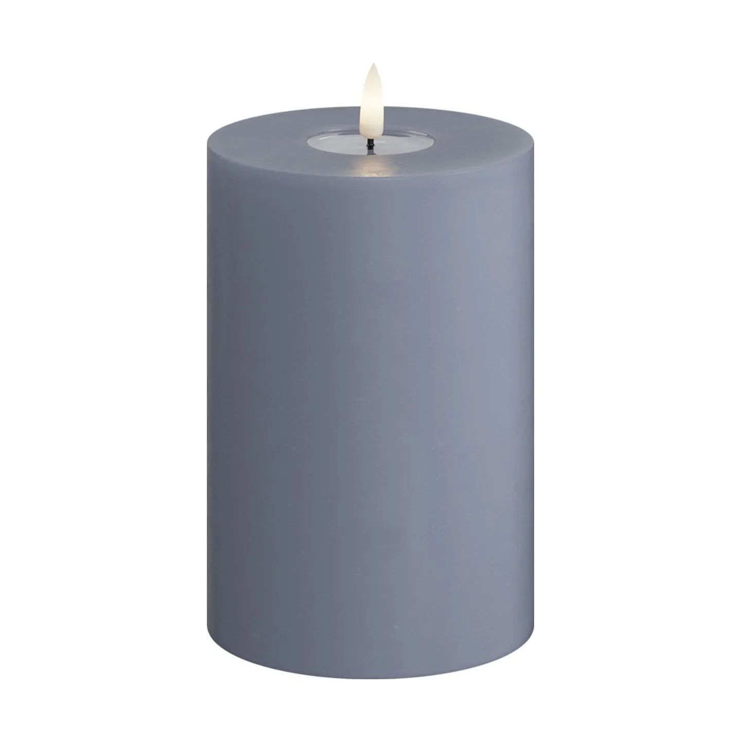 Deluxe Homeart LED-lys Real Flame LED Bloklys i Ice blue, 15 cm, 1