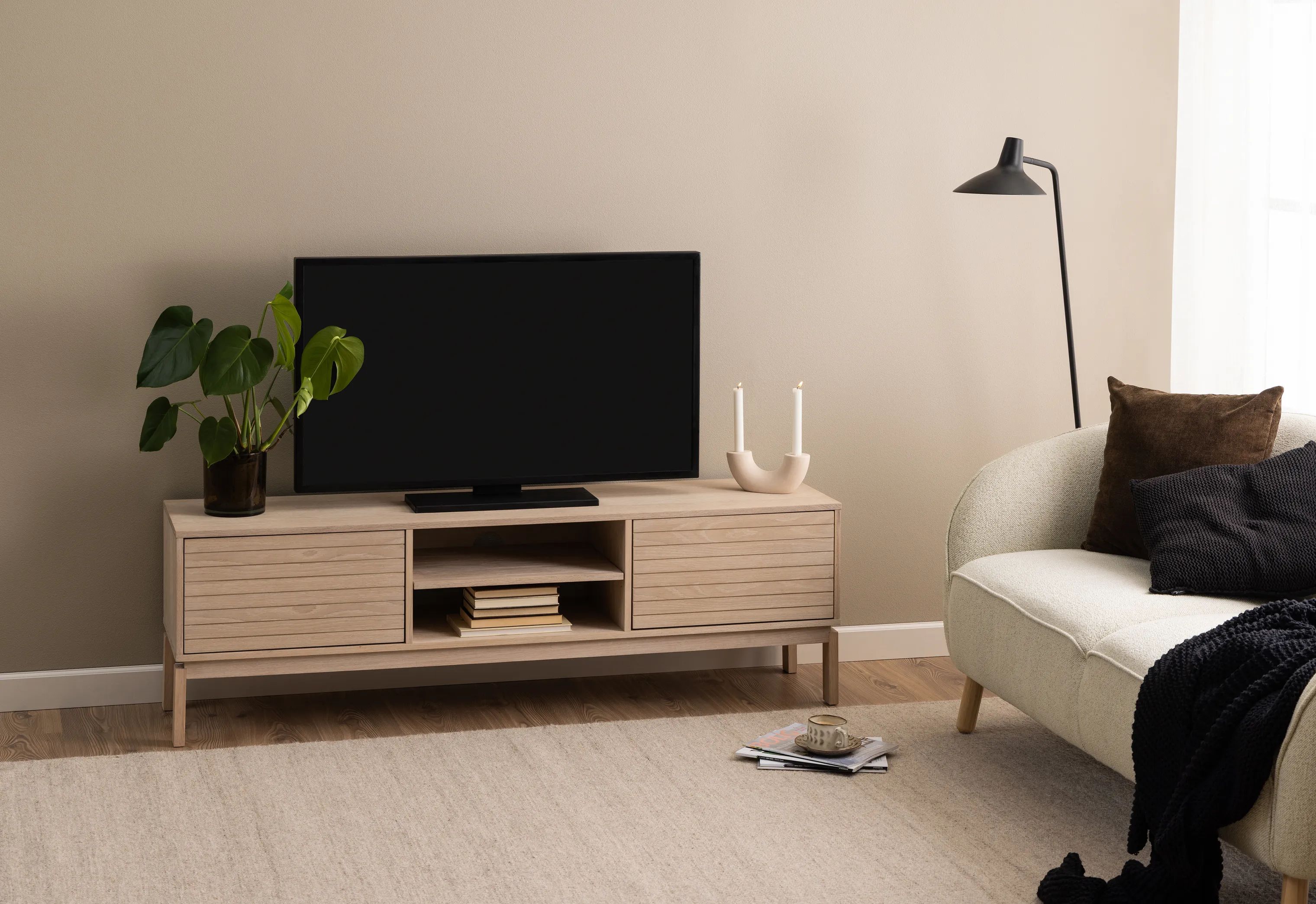 CASA Living TV-borde Linley TV bord i Hvidpigmenteret, 2