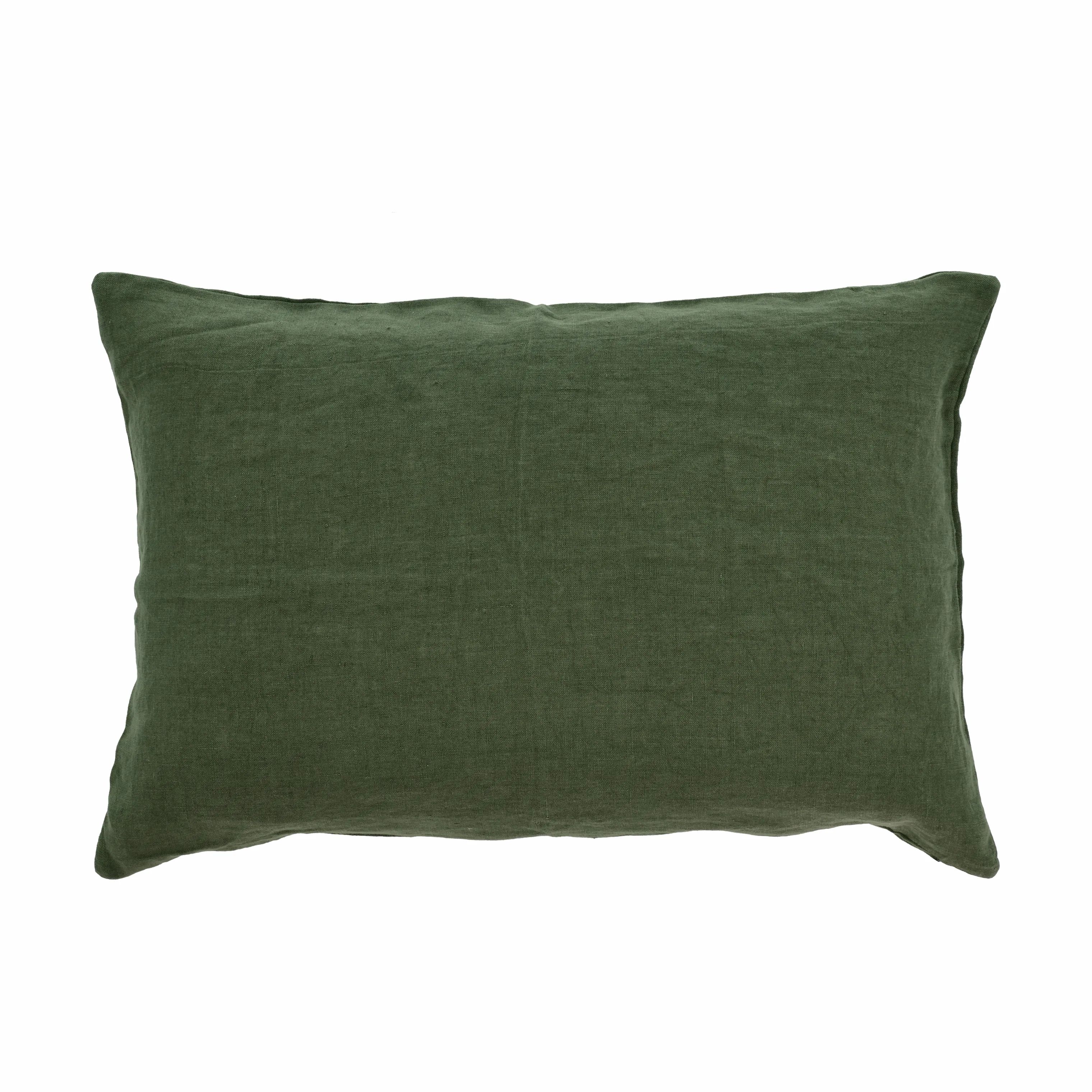 Södahl Pyntepudebetræk Linen Pude i Forest green, 1