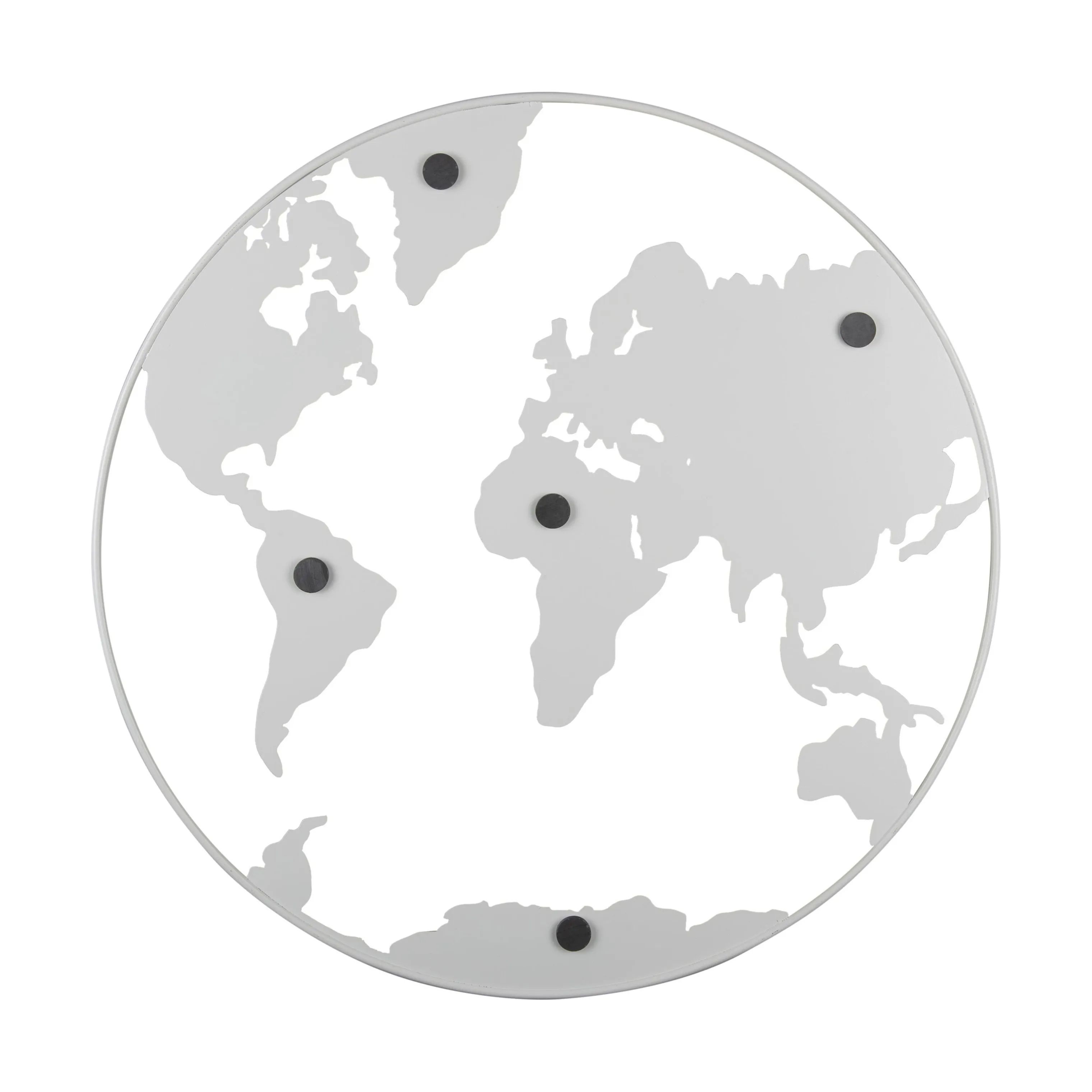 Present Time Lærredstryk World opslagstavle i Hvid, 1