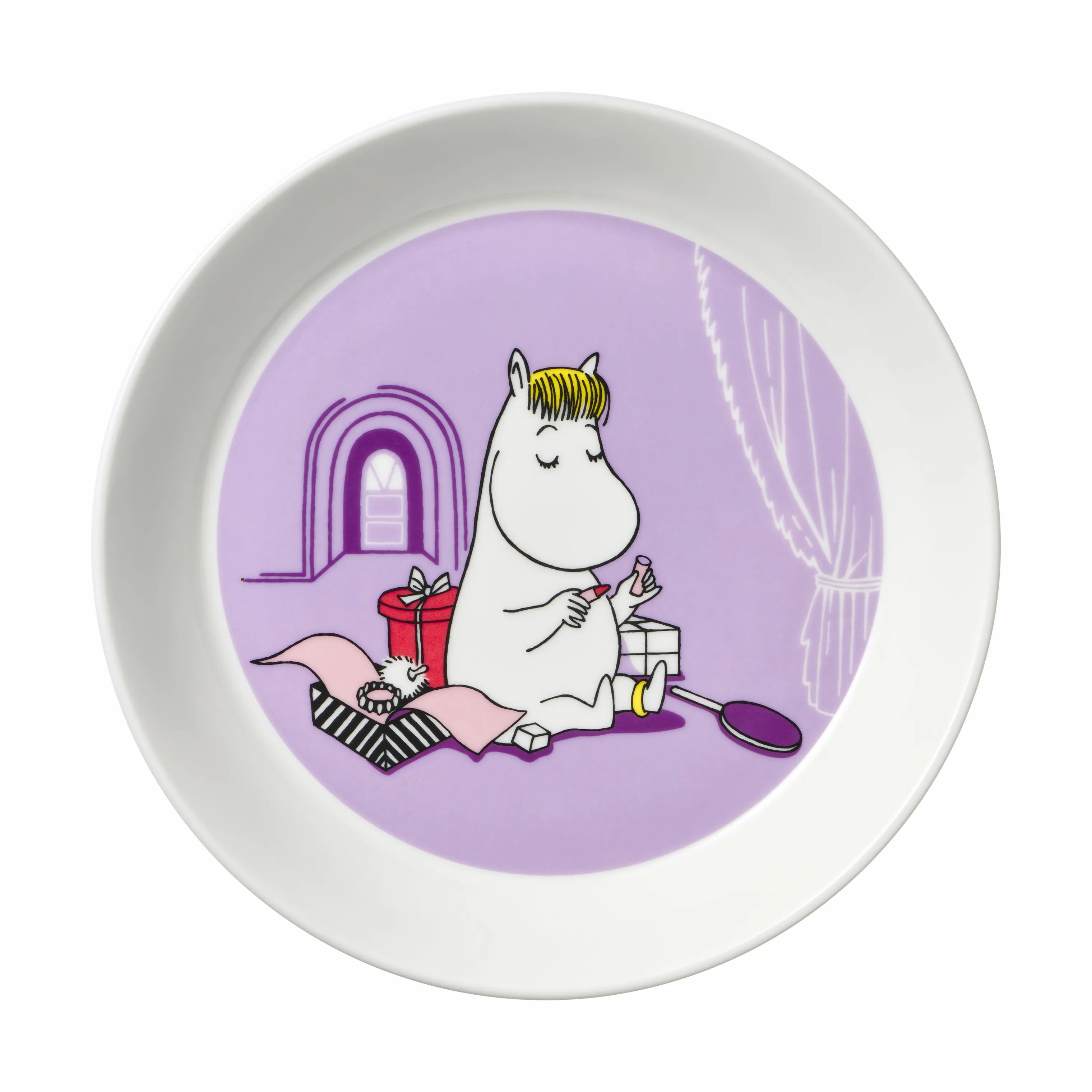 Moomin Arabia Frokosttallerkener Ferieklar Tallerken - Snorkfrøken i Lilla snorkfrøken med læbestift, 1