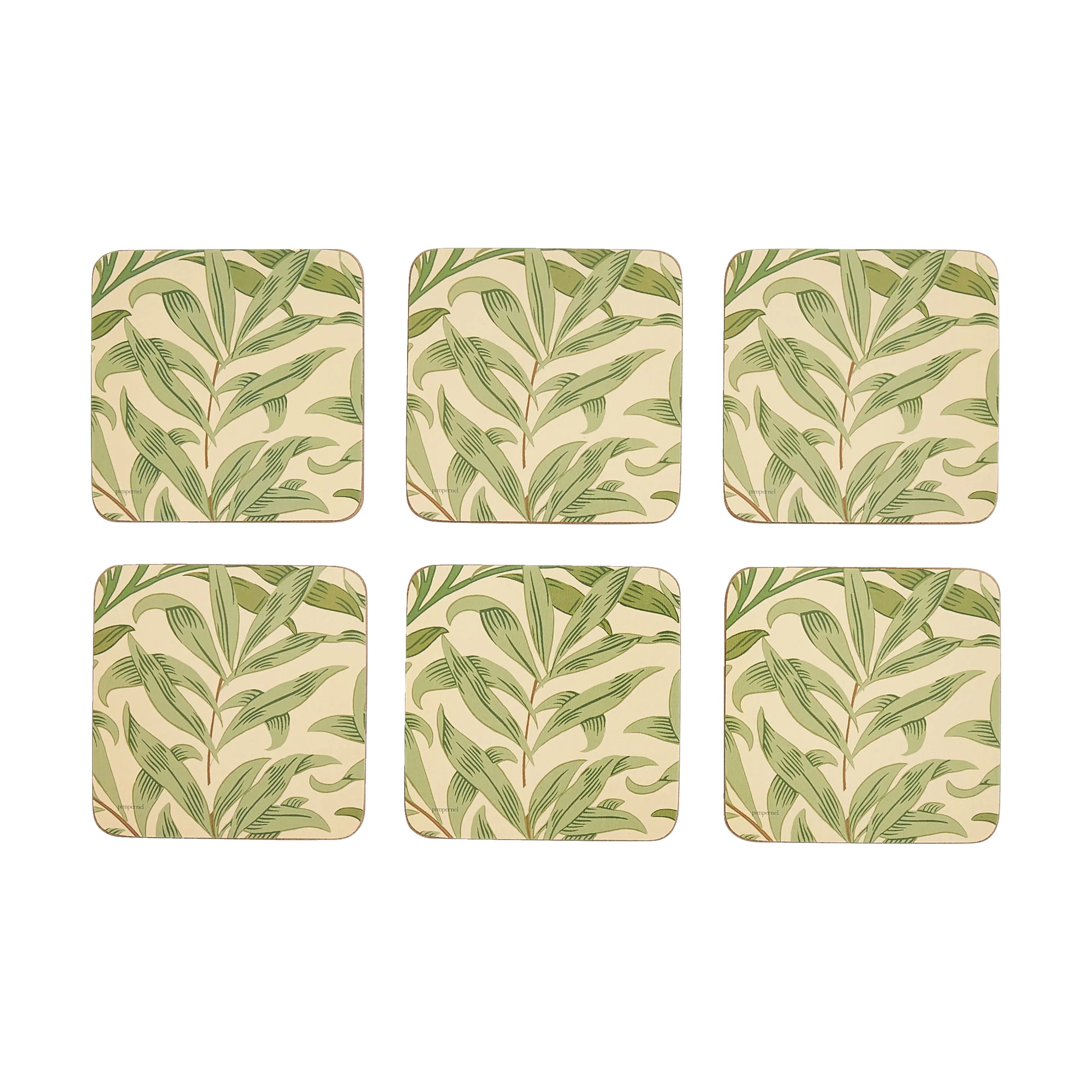 Pimpernel Glasbrikker og coasters Morris & Co Glasbrikker - 6 stk. i Grøn, 3