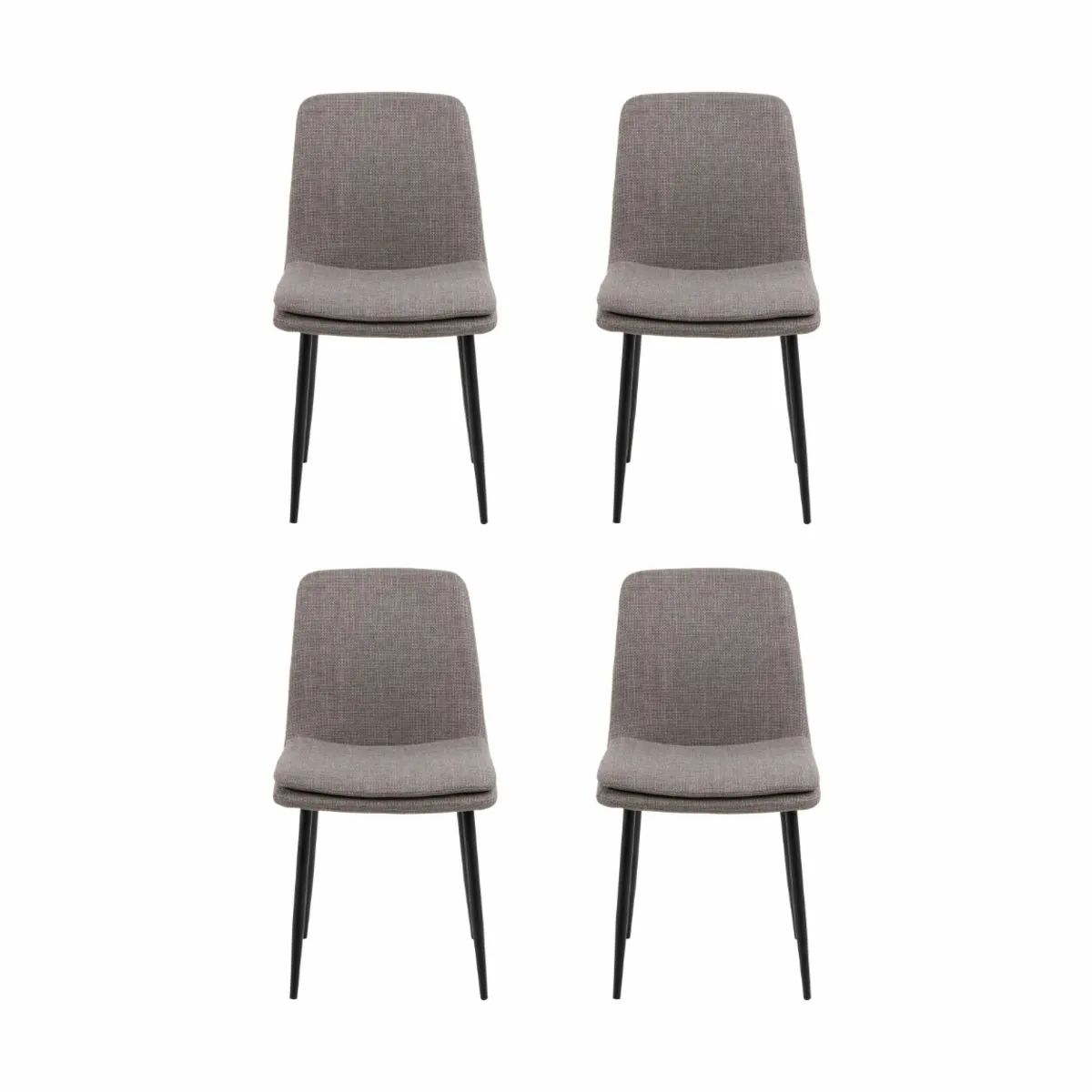 CASA Living Spisebordsstole Becca Spisebordsstol - 4 stk. i Gråbrun, 4 stk., 1