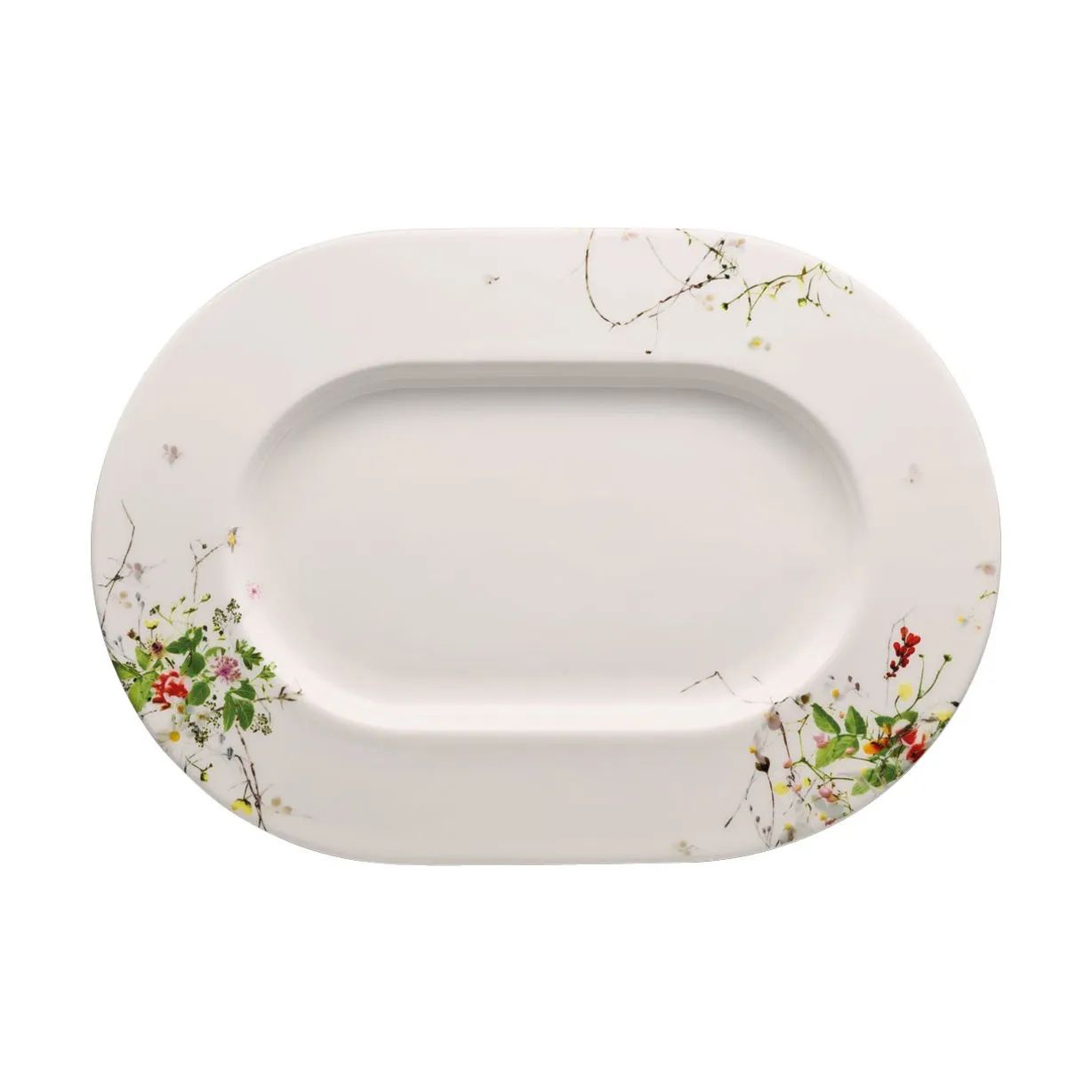 Rosenthal Serveringsfade Brillance Fleurs Sauvages Serveringsfad i Hvid / Multifarvet, 34 cm, 1