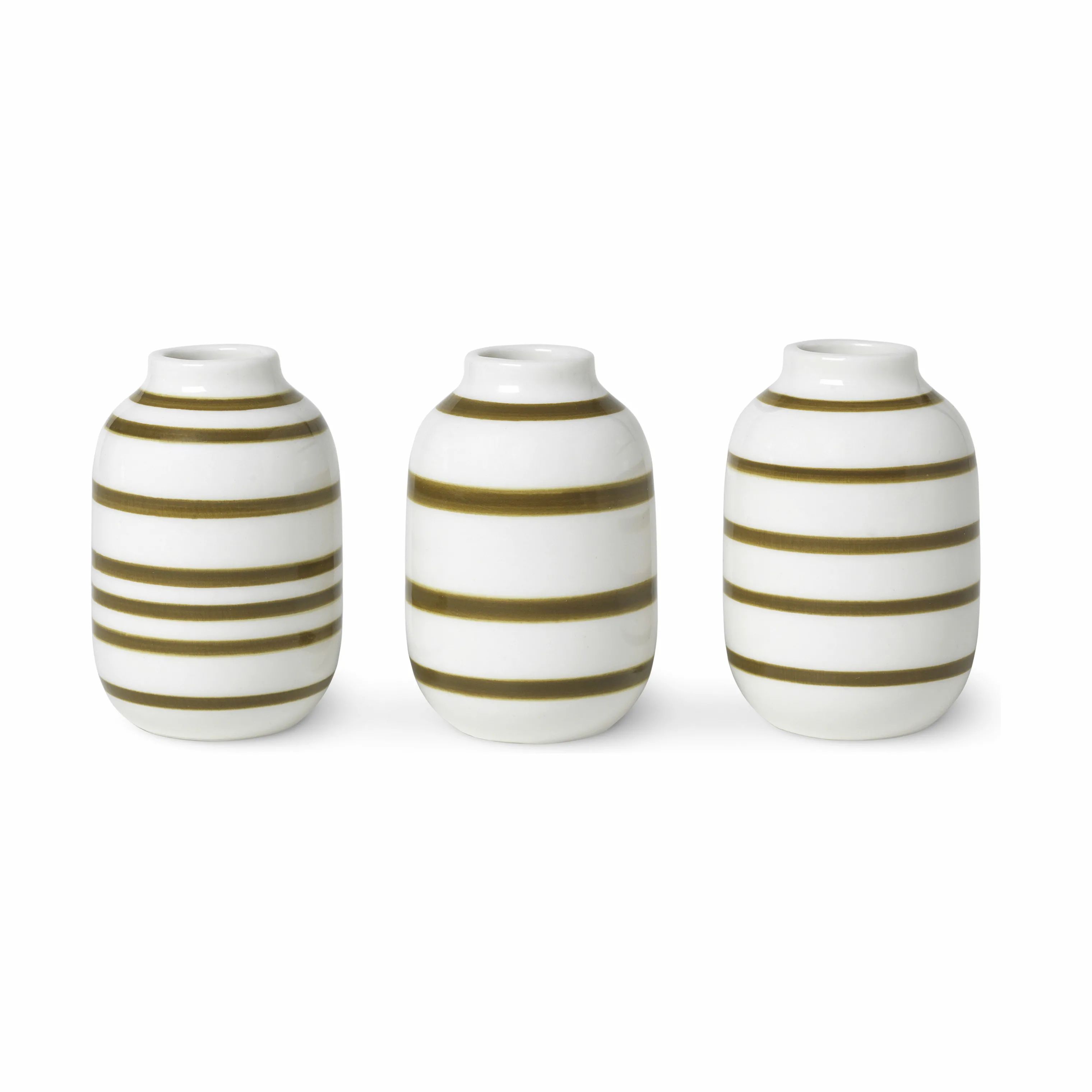 Kähler Vaser Omaggio Vase - 3 stk. i olivengrøn, 8,5 cm, 1