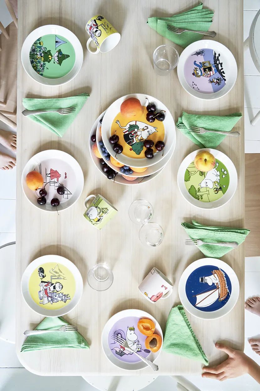 Moomin Arabia Frokosttallerkener Ferieklar Tallerken - Mumrikken i Mumrikken - grøn, 2