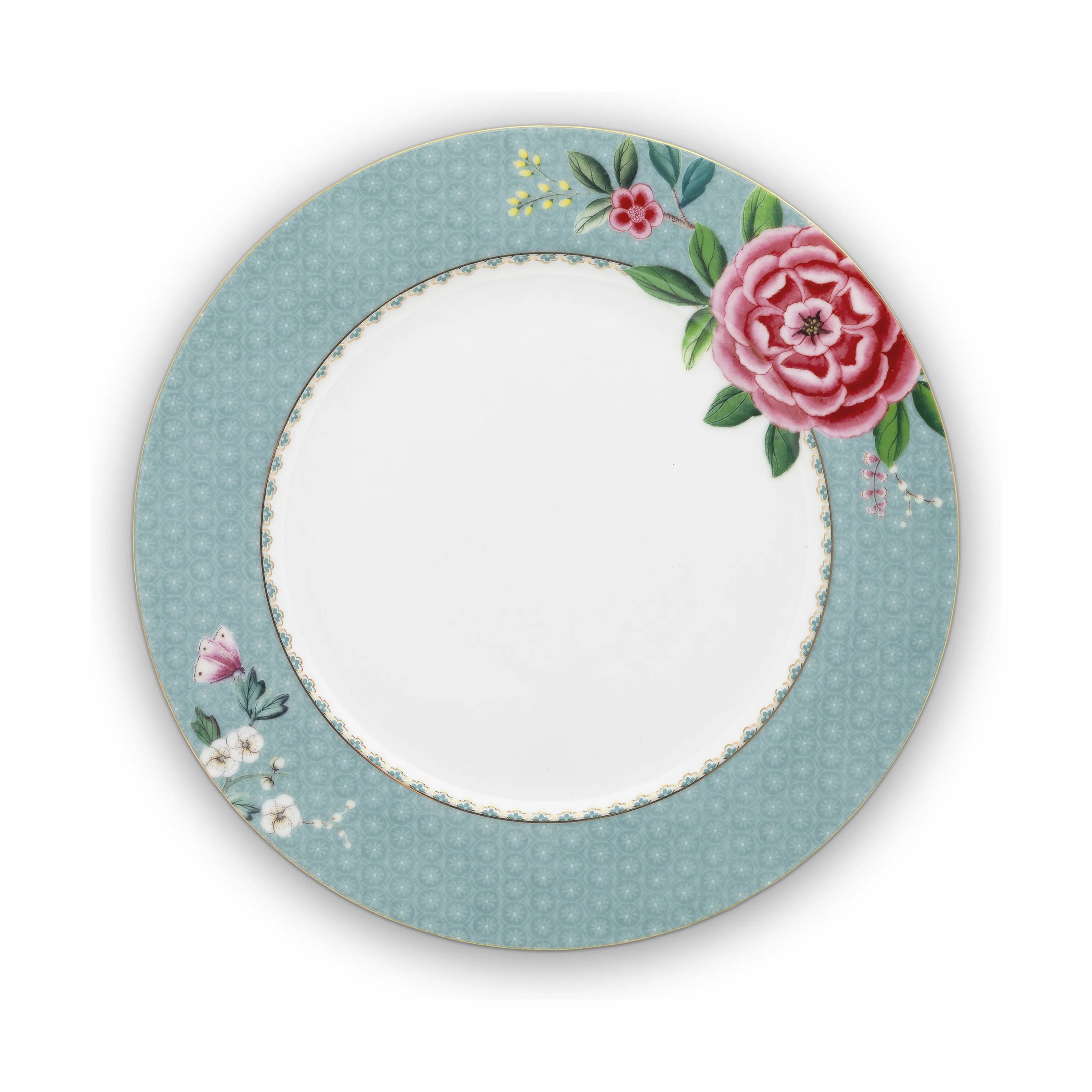 PIP Studio Frokosttallerkener Blushing Birds Blushing Bird Tallerken i blå, 26,5 cm, 1
