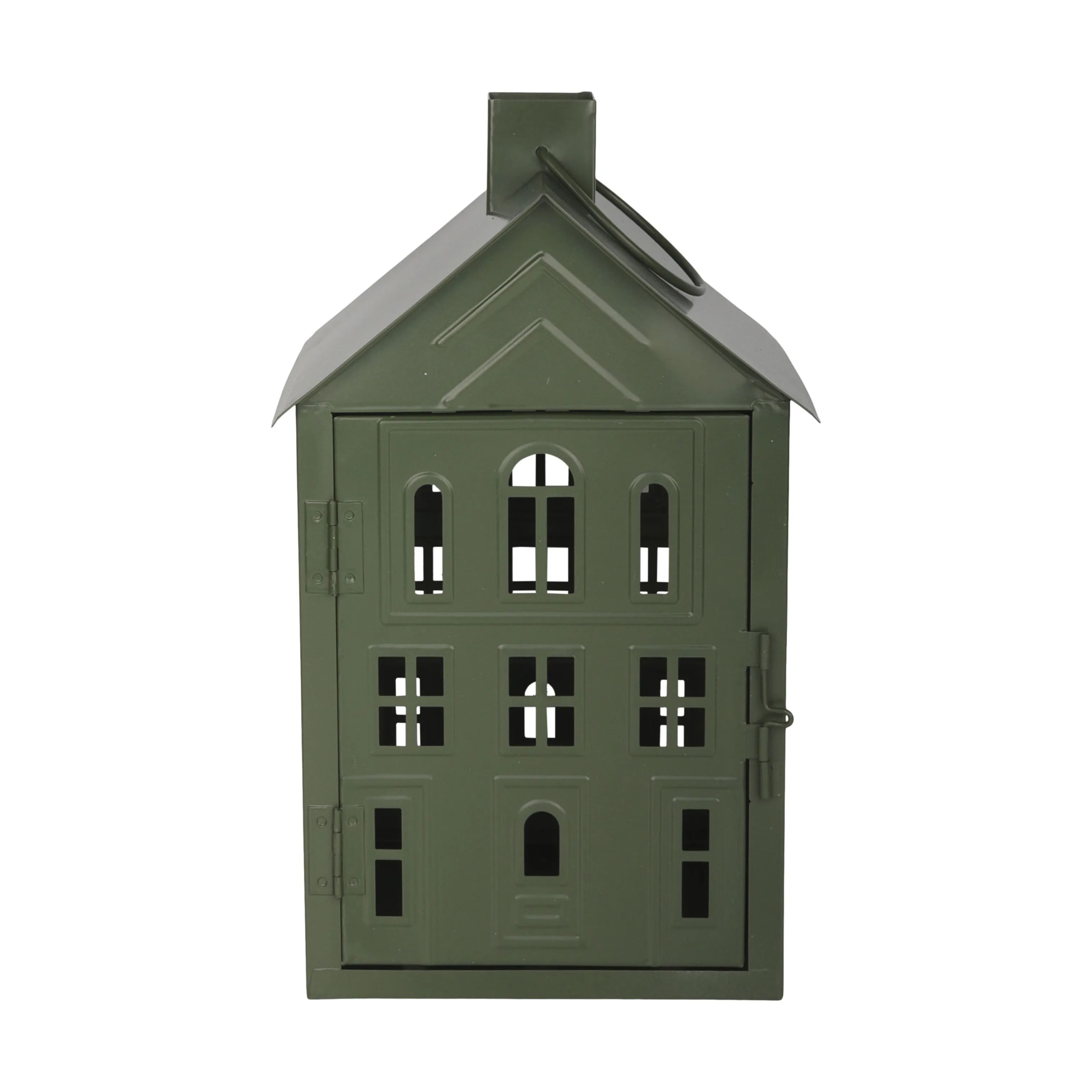 Casa Christmas Bloklysestage Lanterne i Grøn, 33,8 cm, 1