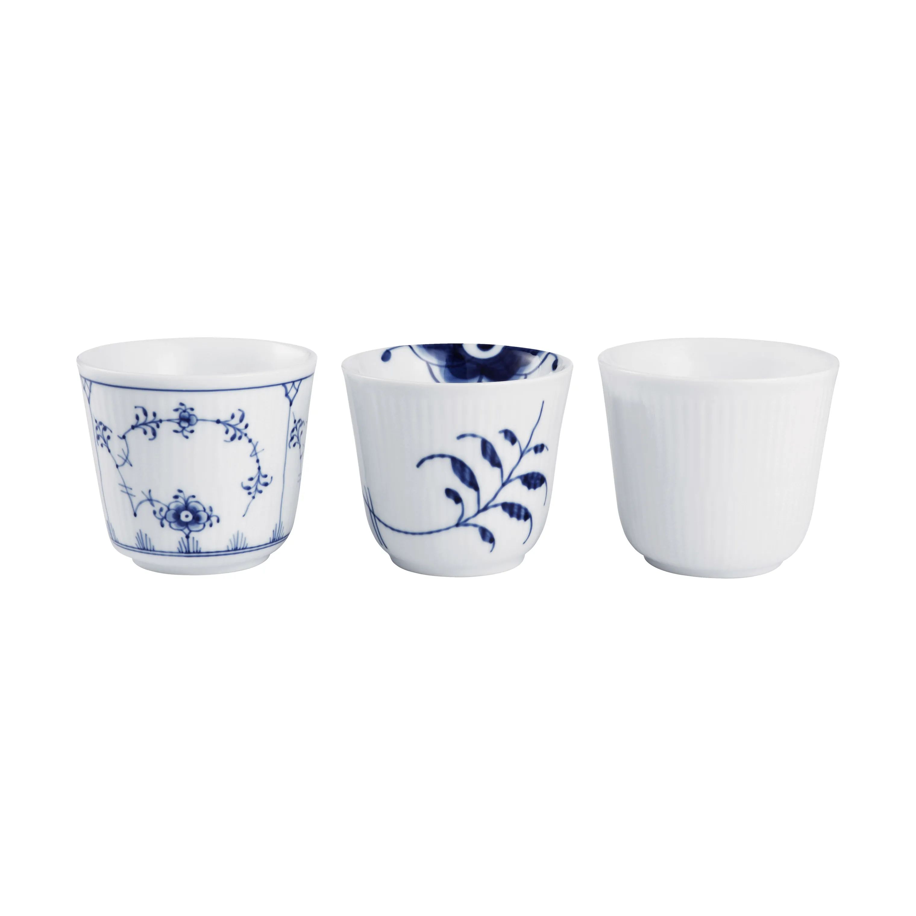 Royal Copenhagen Krus og kopper uden hank Gifts with History Krus - 3 stk. i blå/hvid, 26 cl, 1