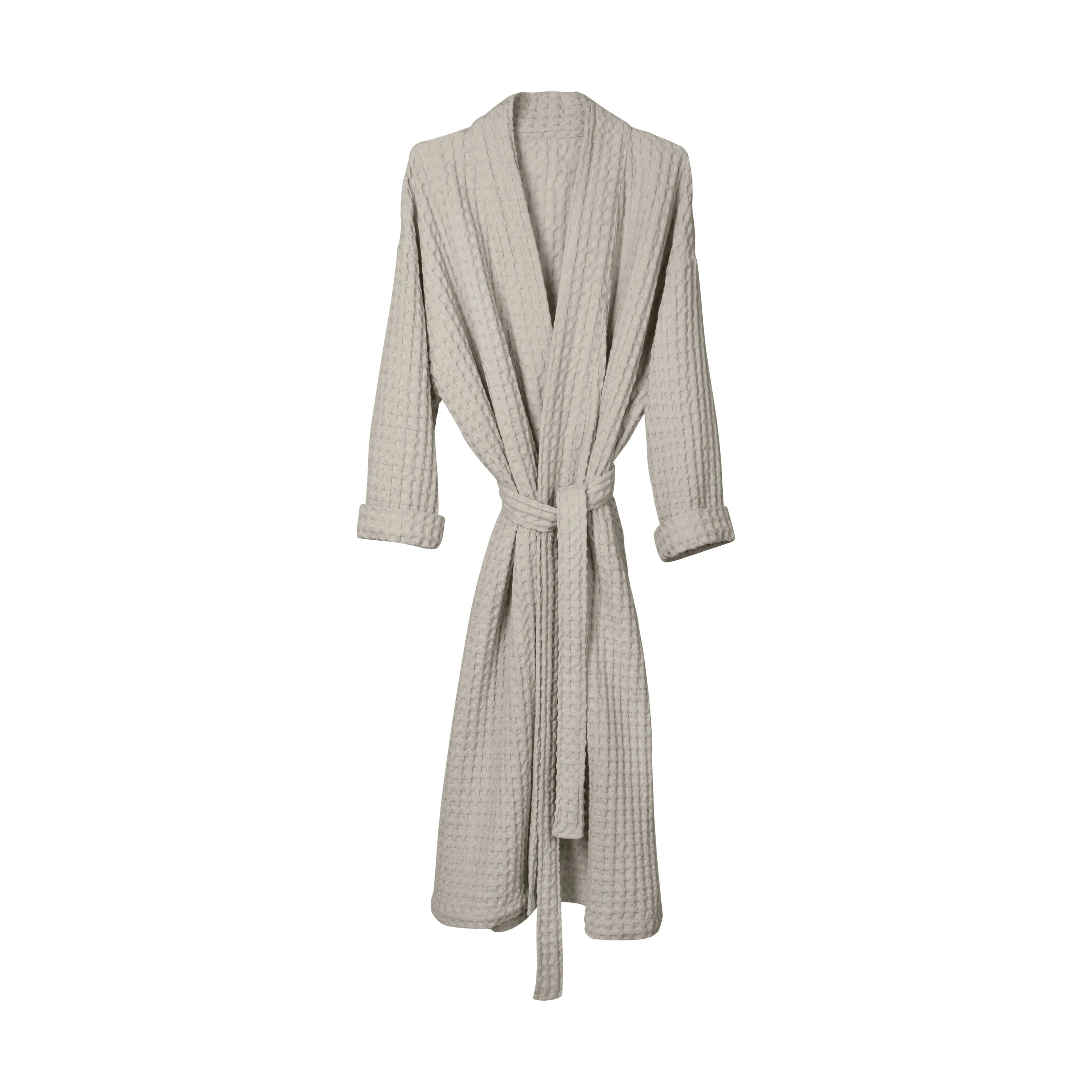 The Organic Company Morgenkåber Big Waffle Vaffel Badekåbe i Beige, S/M, 3