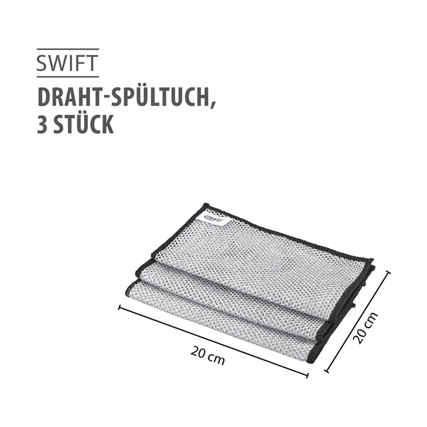 Gefu Karklude Swift Karklud - 3 stk. i Sort/sølv, 3