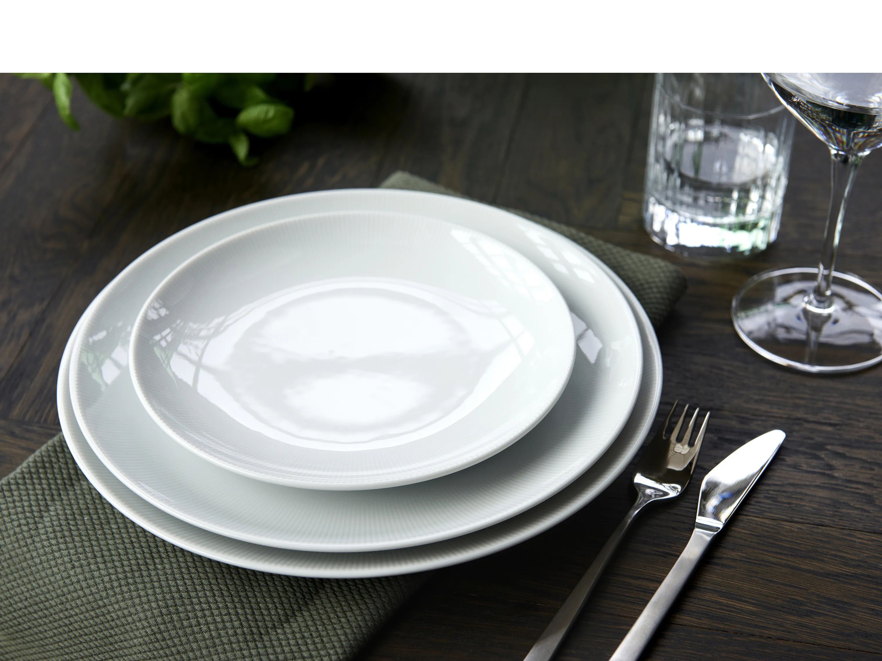 Pillivuyt Middagstallerkener Eventail Tallerken i Hvid, 27 cm, 2