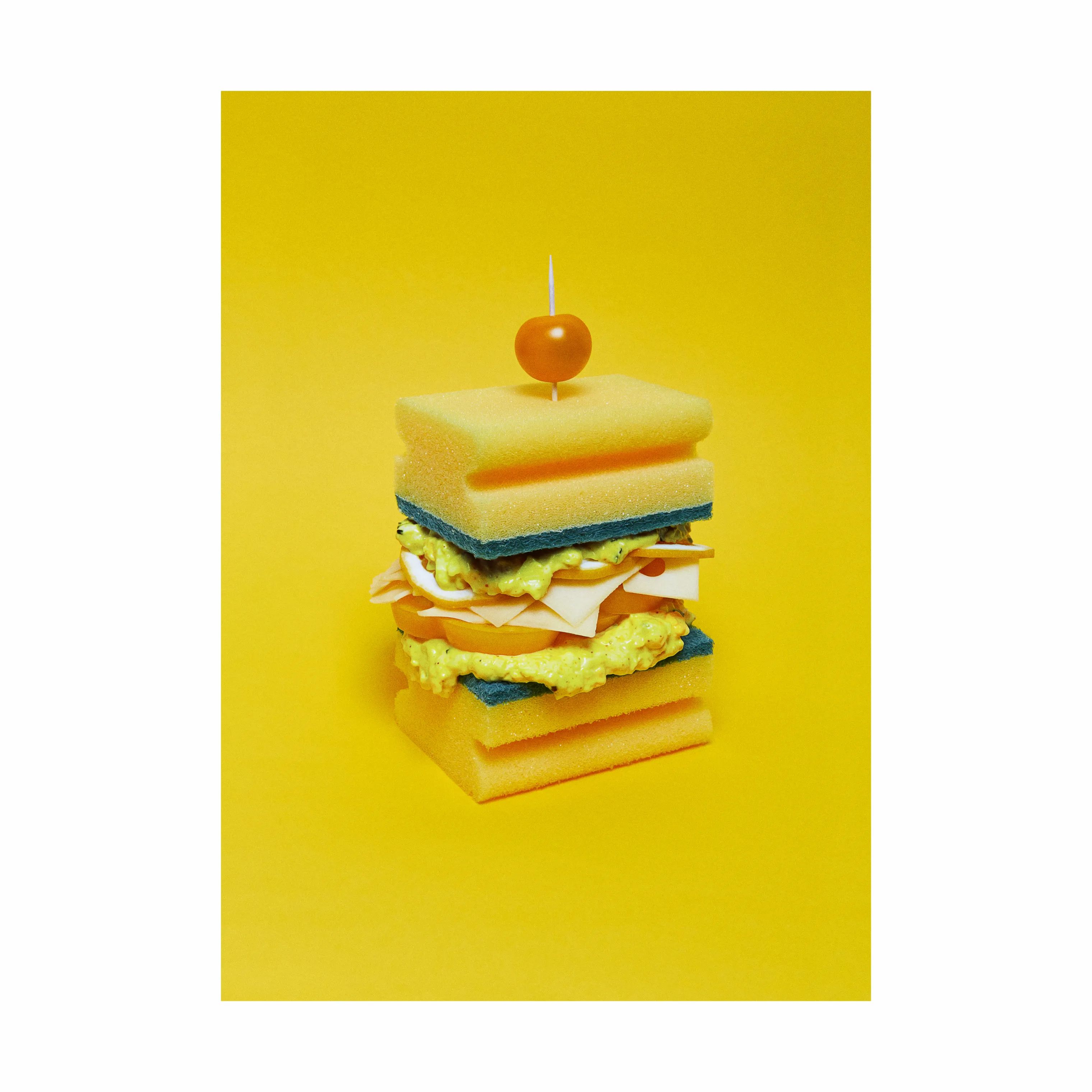 Poster&Frame Plakater plakat - Yellow sponge i B70 x L100 cm, 1
