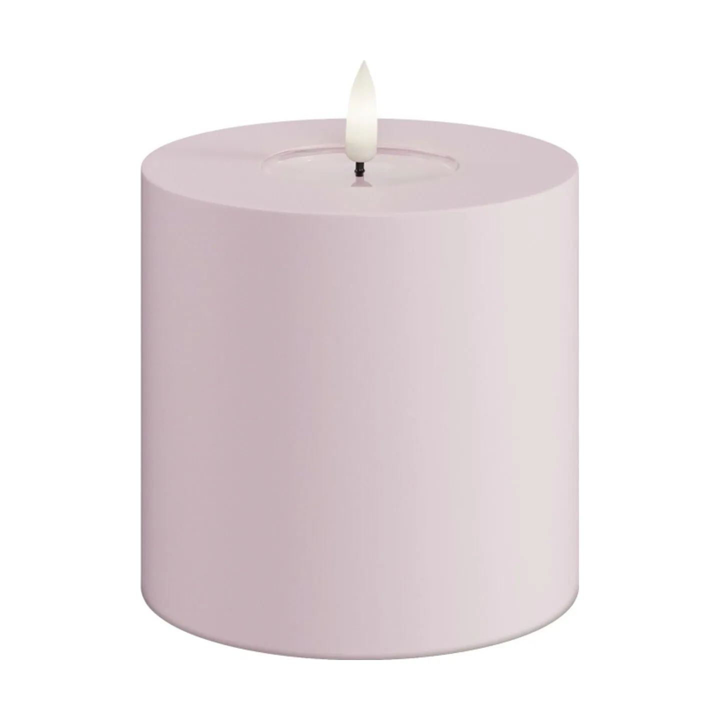 Deluxe Homeart LED-lys Real Flame LED Udendørs Bloklys i Støvet Rosa, 10 cm, 1