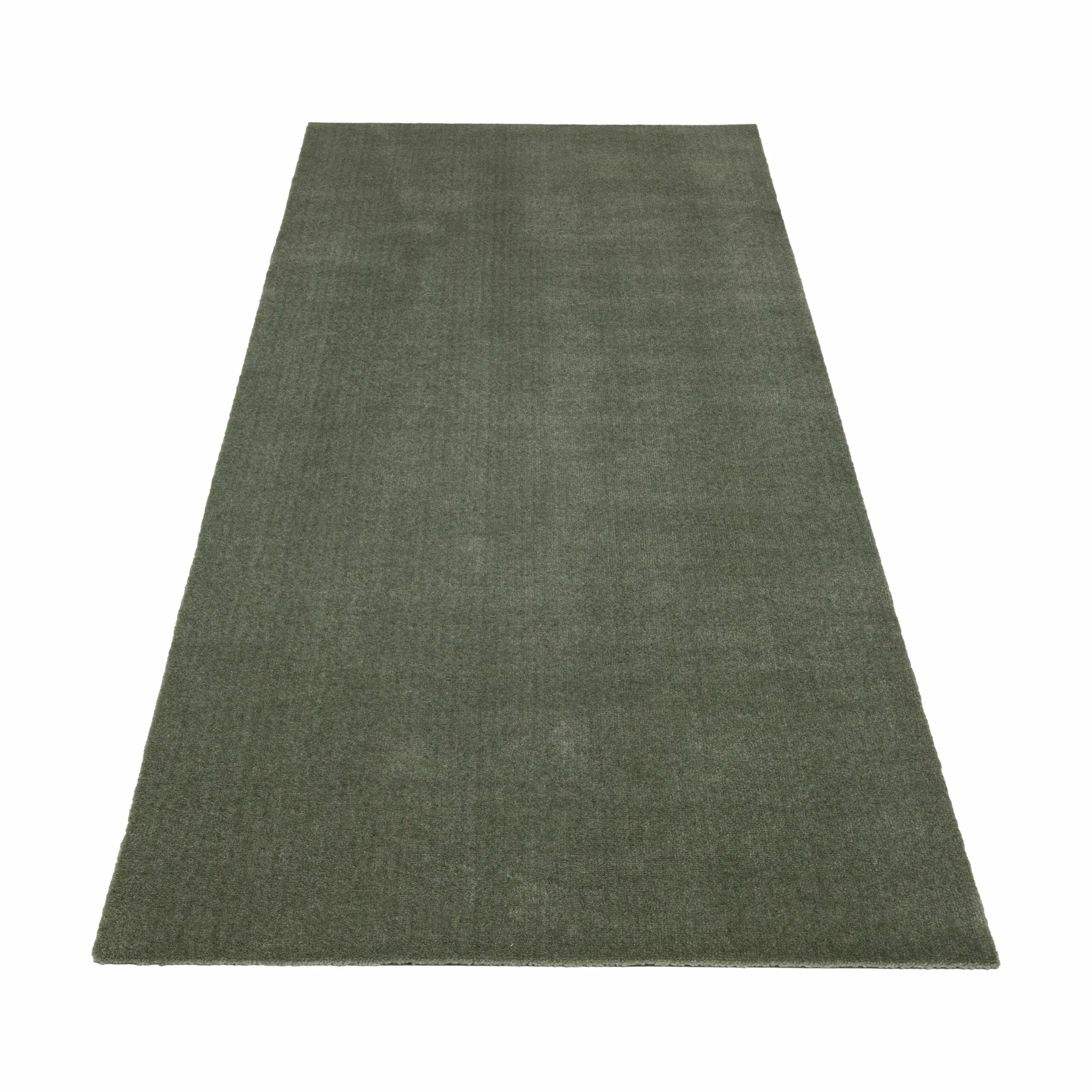 Tica Copenhagen Gulvtæpper Uni Color Løber i støvet grøn, B90 x L200 cm, 4