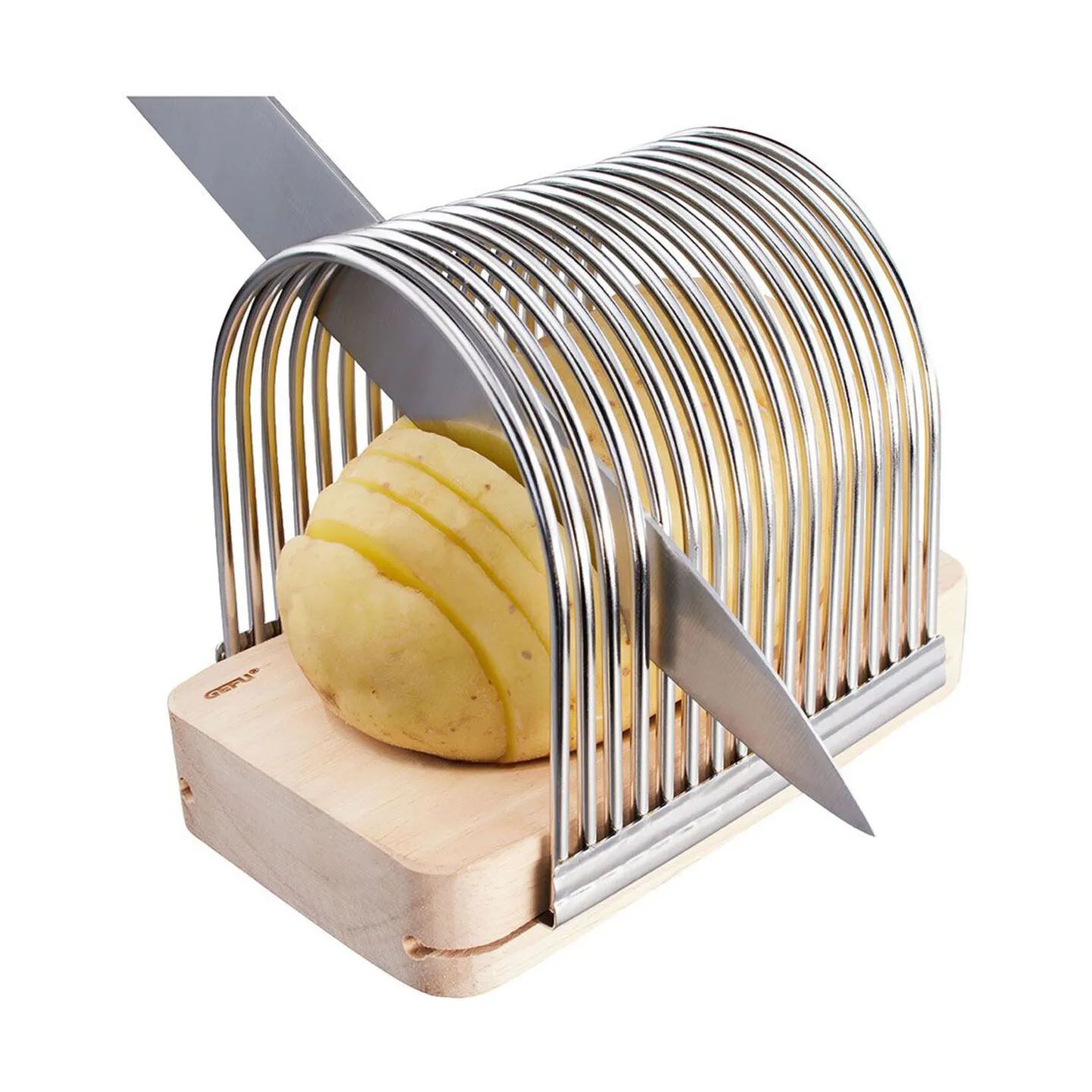 Gefu Øvrigt køkkengrej Hasselback Kartoffelholder i Sølv / Brun, 3
