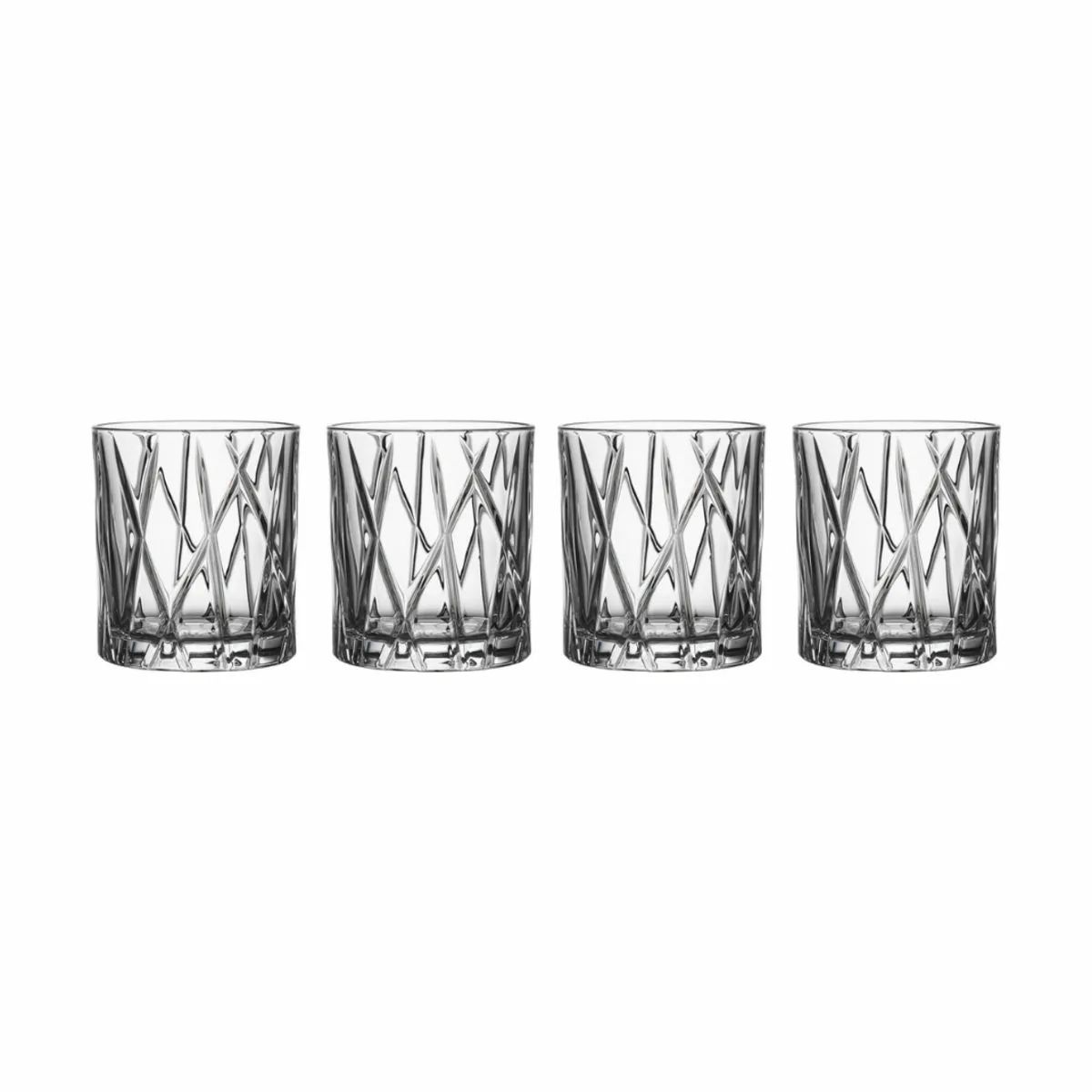 Orrefors Lowball glas City Whiskyglas - 4 stk. i Klar, 25 cl, 1