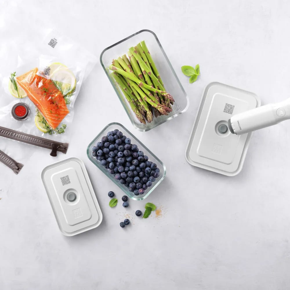 Zwilling Opbevaringsbokse Fresh & Save Vakuum Startersæt - 7 dele i Hvid/klar, 2